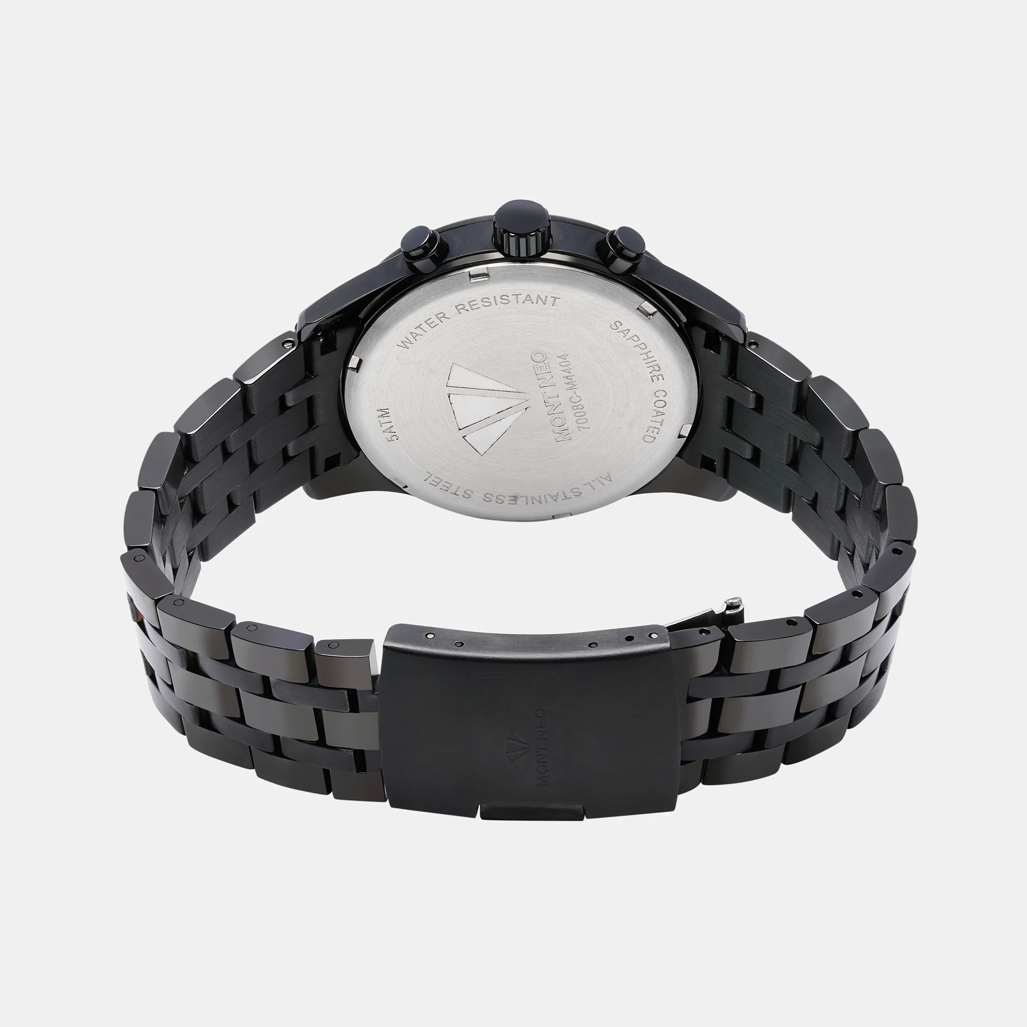 Men Quartz Black Dial Chronograph Stainless Steel Watch 7008C-M4404 - Image 4