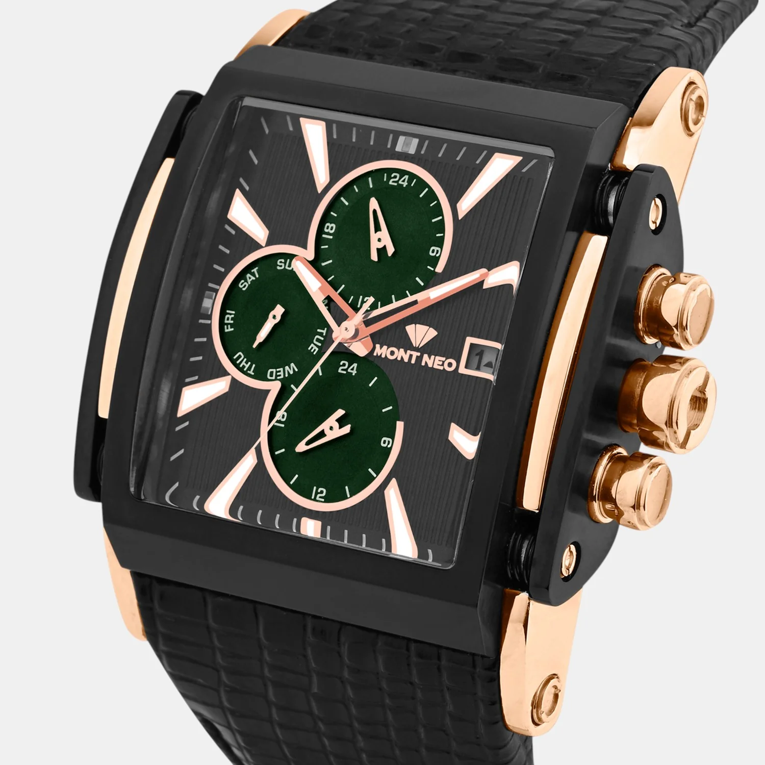 Men Quartz Black Dial Multi-Function Leather Watch G1057M-L3404 - Image 3