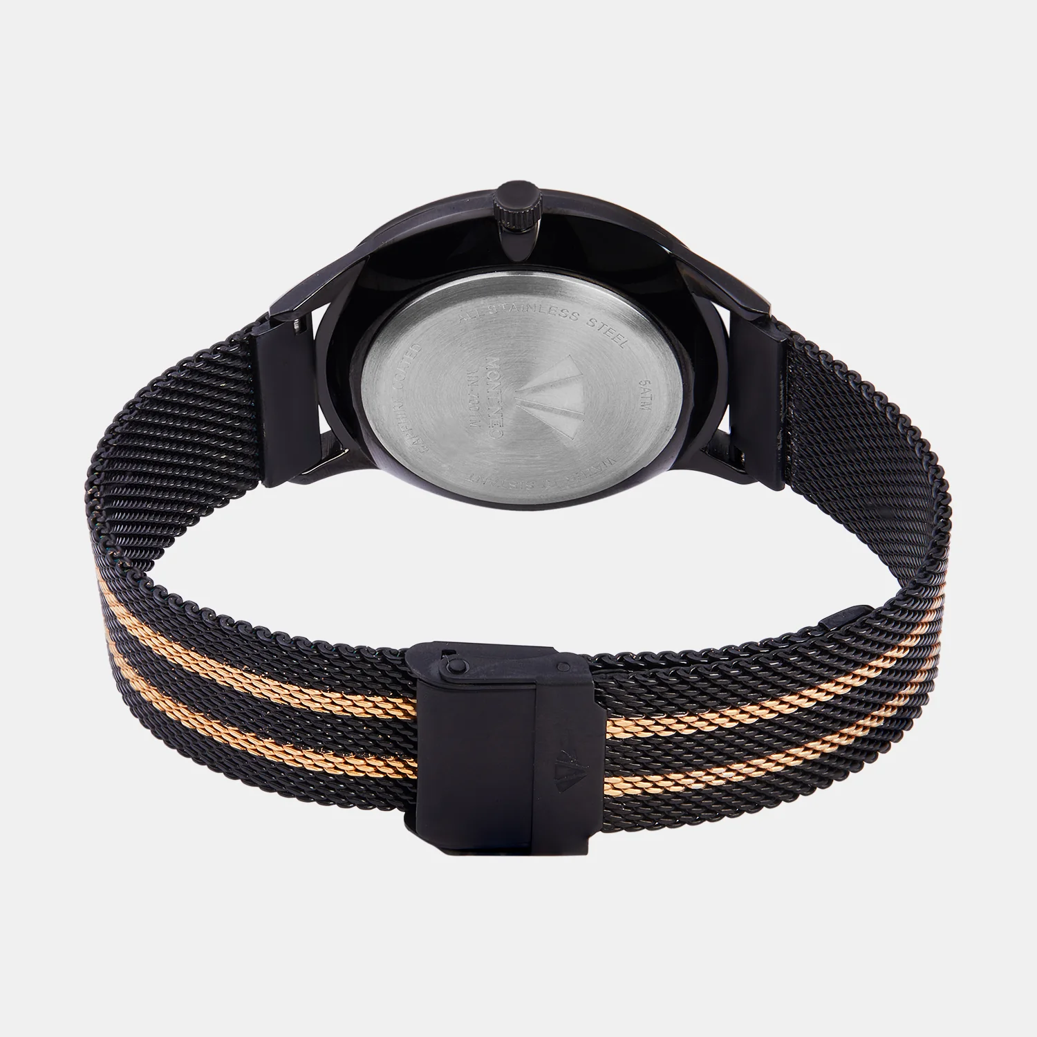 Men Quartz Black Dial Multi-Function Mesh Watch 7001M-E4404-01 - Image 5