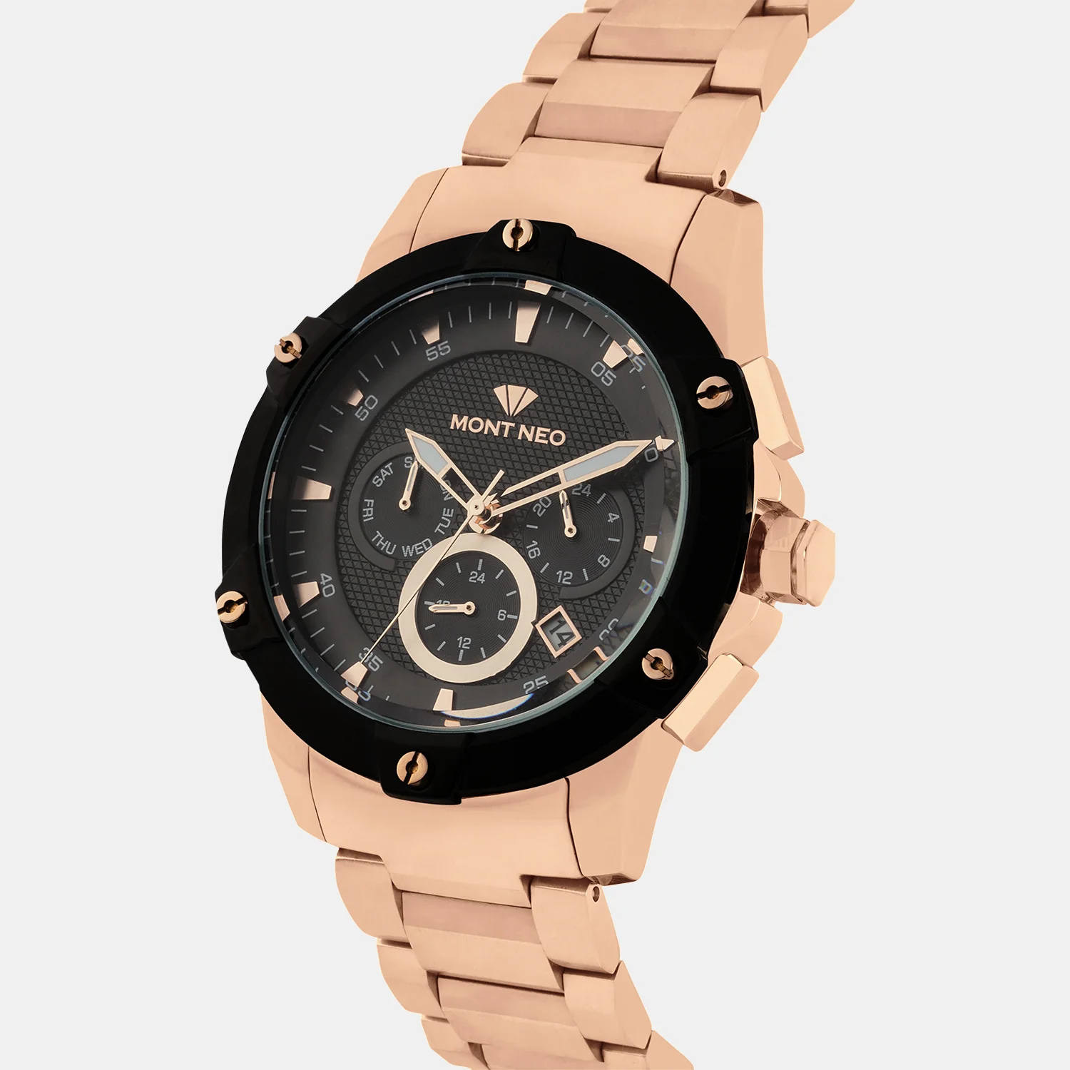 Men Quartz Black Dial Multi-Function Metal Watch 1050M-M3404 - Image 3