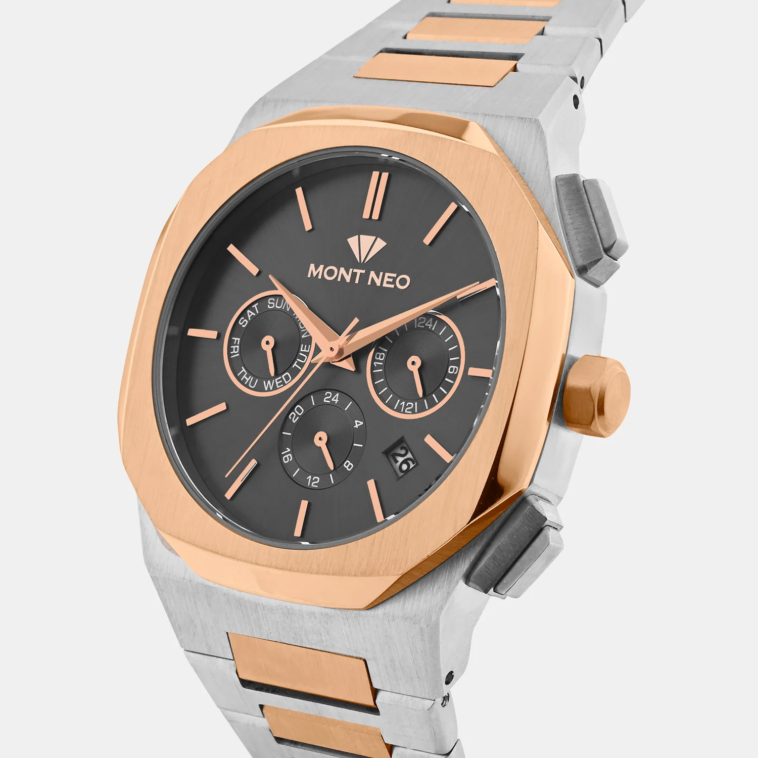 Men Quartz Black Dial Multi-Function Metal Watch 1054M-M1316 - Image 2