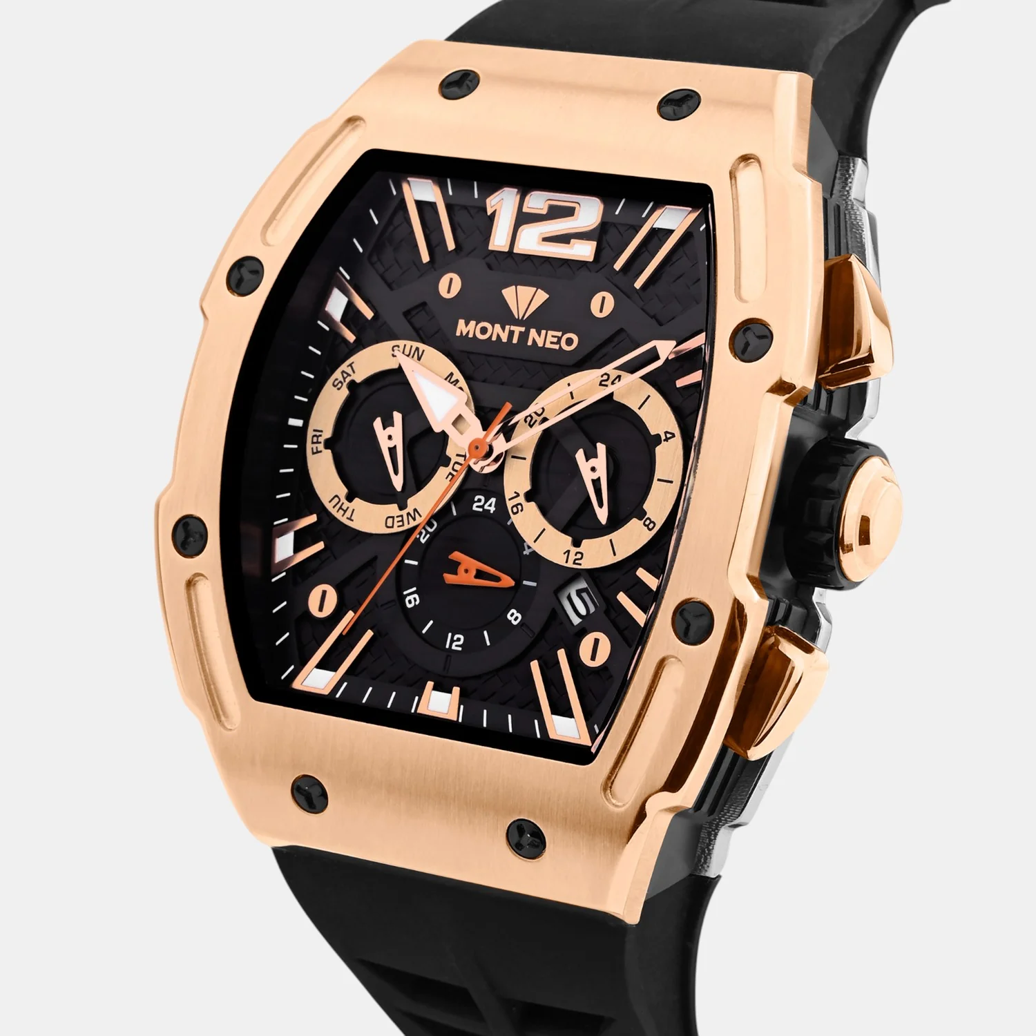 Men Quartz Black Dial Multi-Function Silicone Watch G1061C-P3304 - Image 3