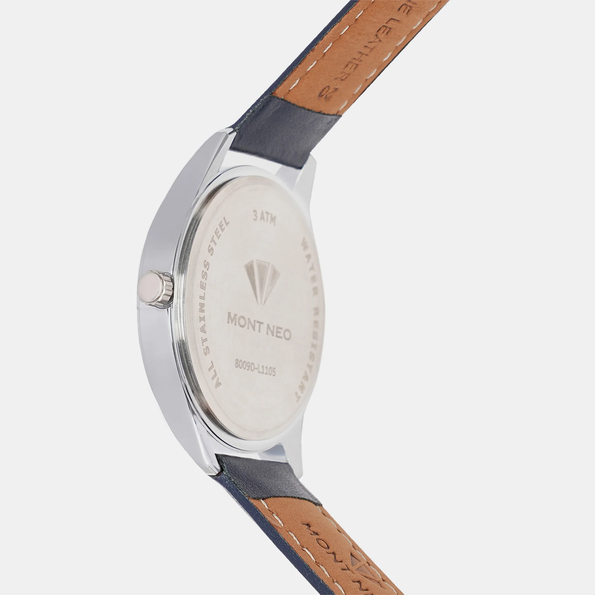 Men Quartz Blue Dial Analog Leather Watch 8009D-L1105 - Image 6