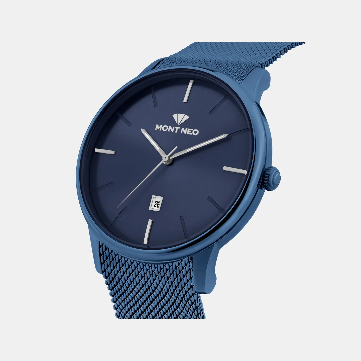Men Quartz Blue Dial Analog Mesh Watch G1052E-B5505 - Image 3