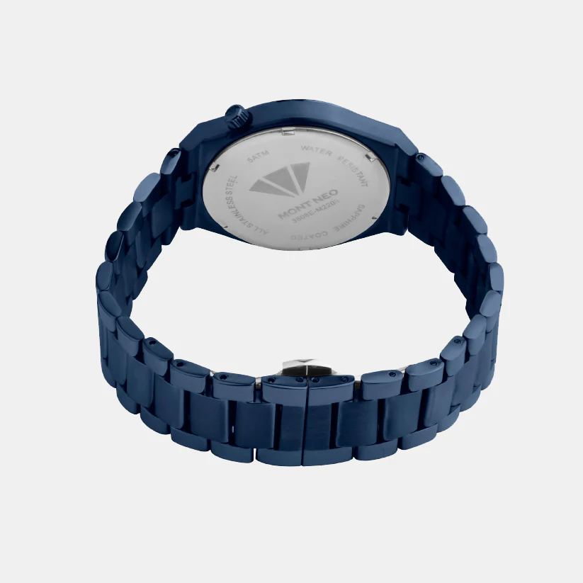 Men Quartz Blue Dial Analog Metal Watch 3506E-M5505 - Image 5
