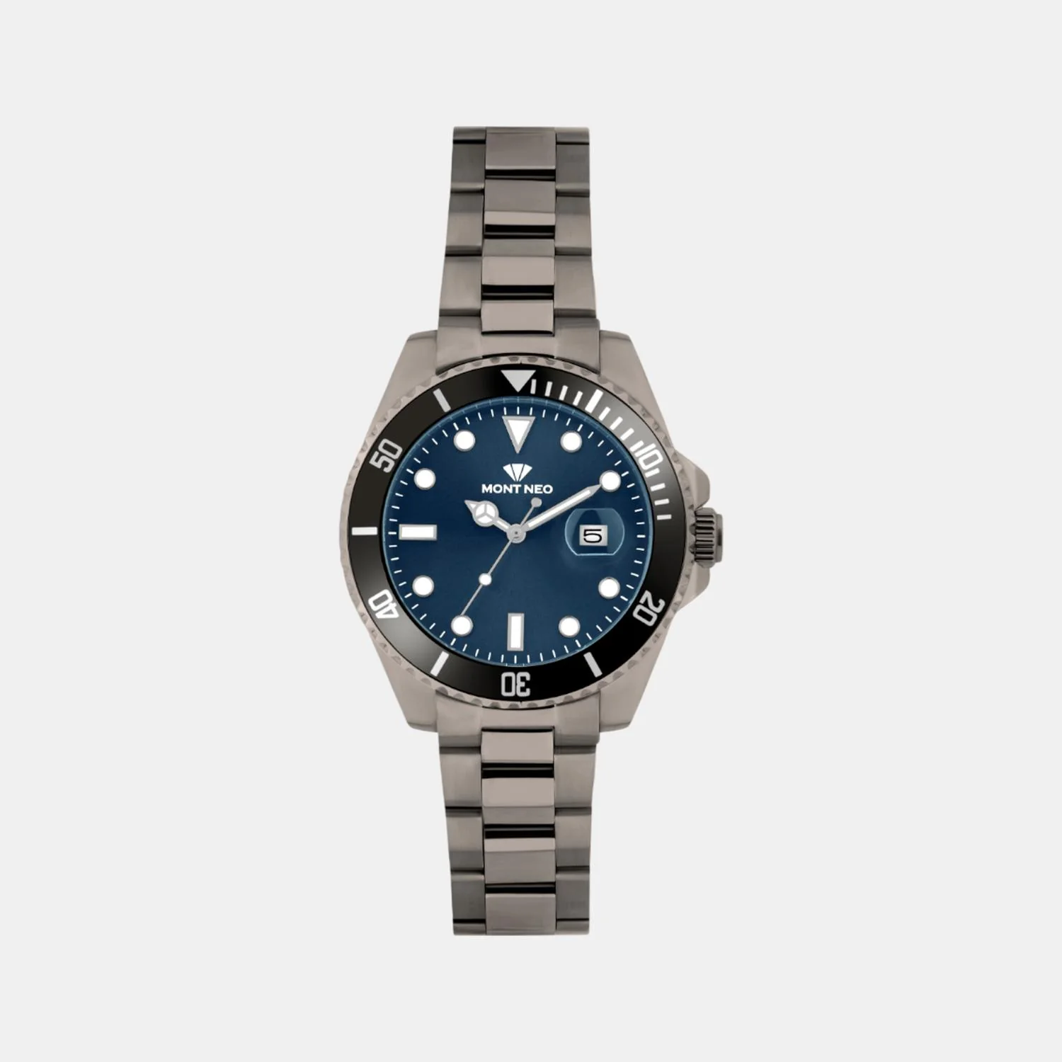 Men Quartz Blue Dial Analog Metal Watch 3507E-M8805 - Image 2