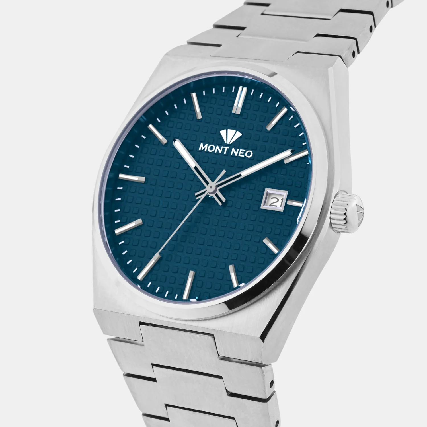 Men Quartz Blue Dial Analog Metal Watch 3509E-M1105 - Image 2