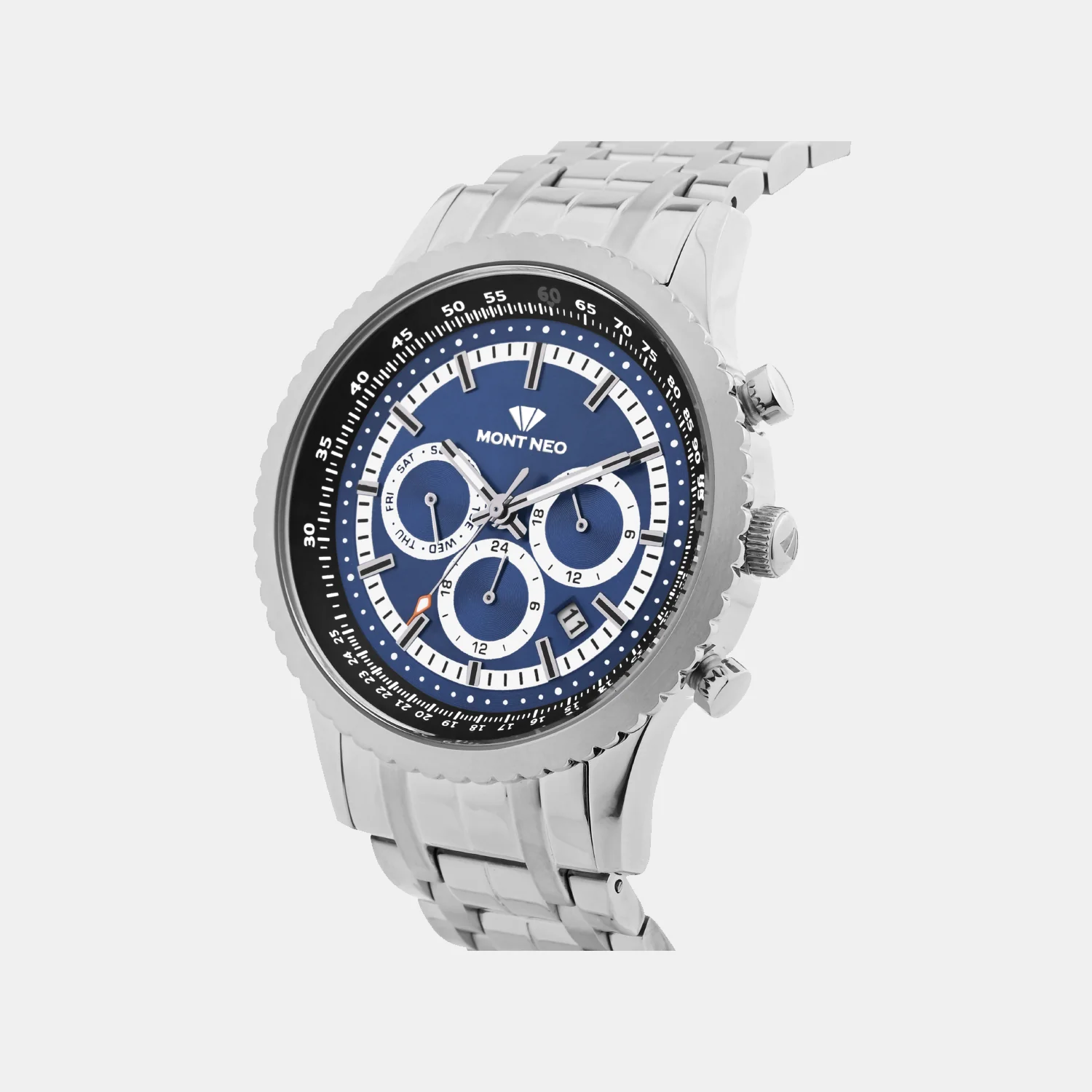 Men Quartz Blue Dial Multi-Function Metal Watch 3513M-M1405 - Image 3