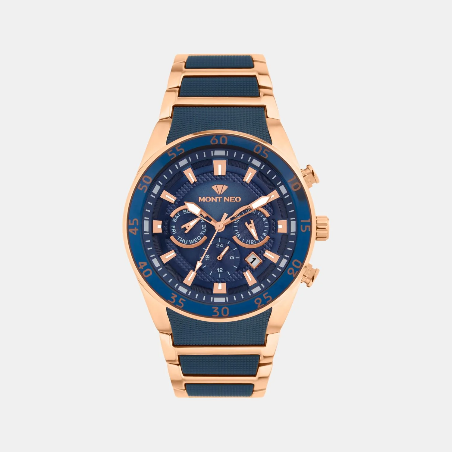 Men Quartz Blue Dial Multi-Function Metal Watch G1062M-M3505 - Image 2
