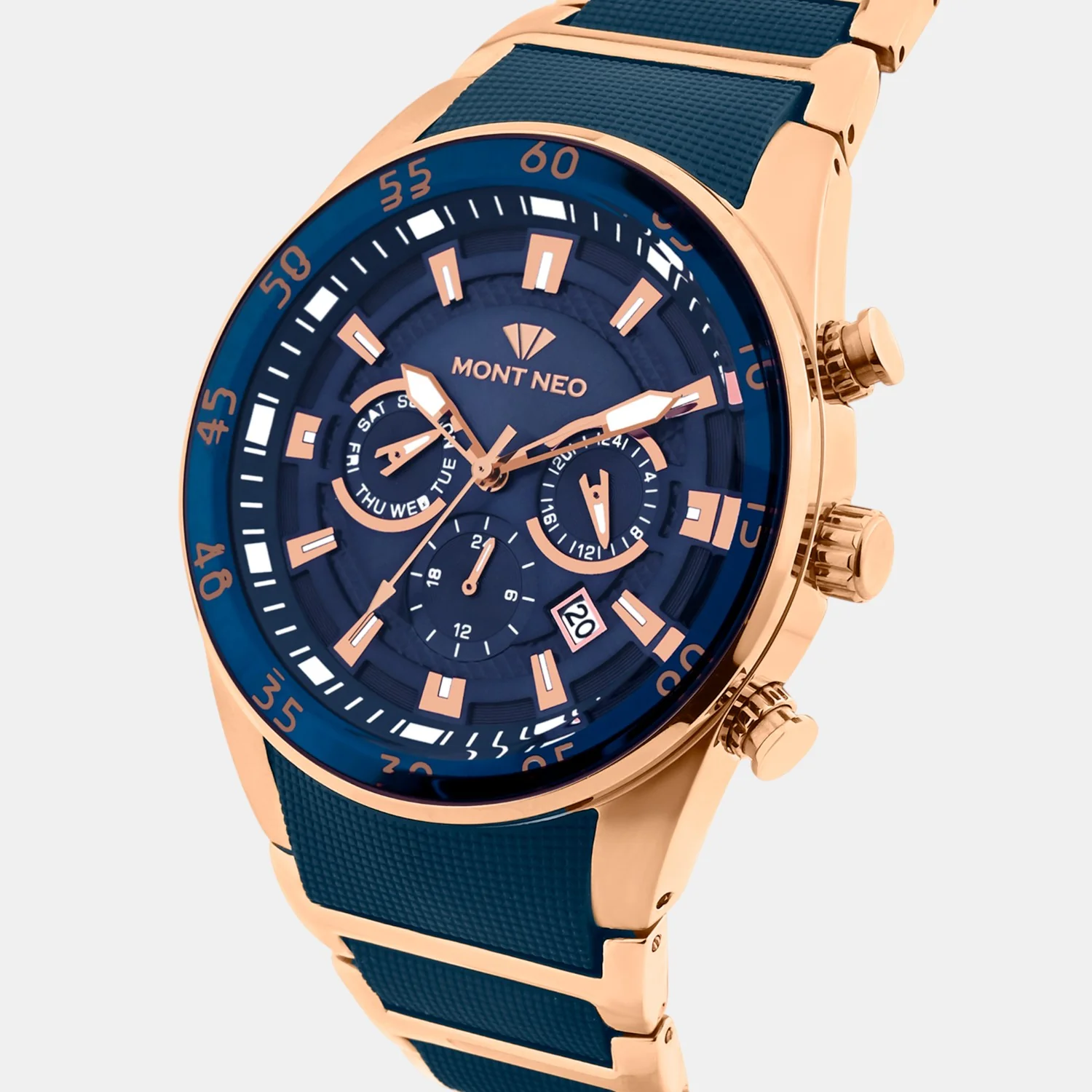 Men Quartz Blue Dial Multi-Function Metal Watch G1062M-M3505 - Image 3