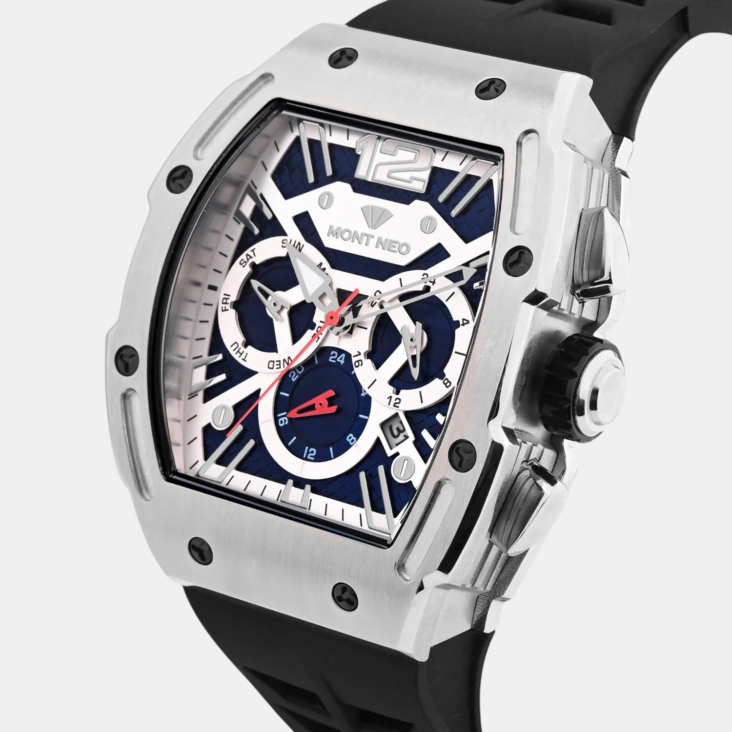 Men Quartz Blue Dial Multi-Function Silicone Watch G1061C-P1105 - Image 3