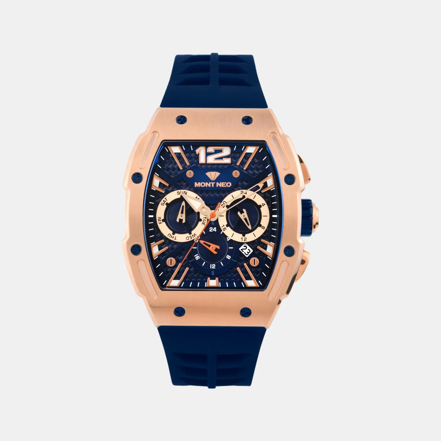 Men Quartz Blue Dial Multi-Function Silicone Watch G1061C-P3305 - Image 2