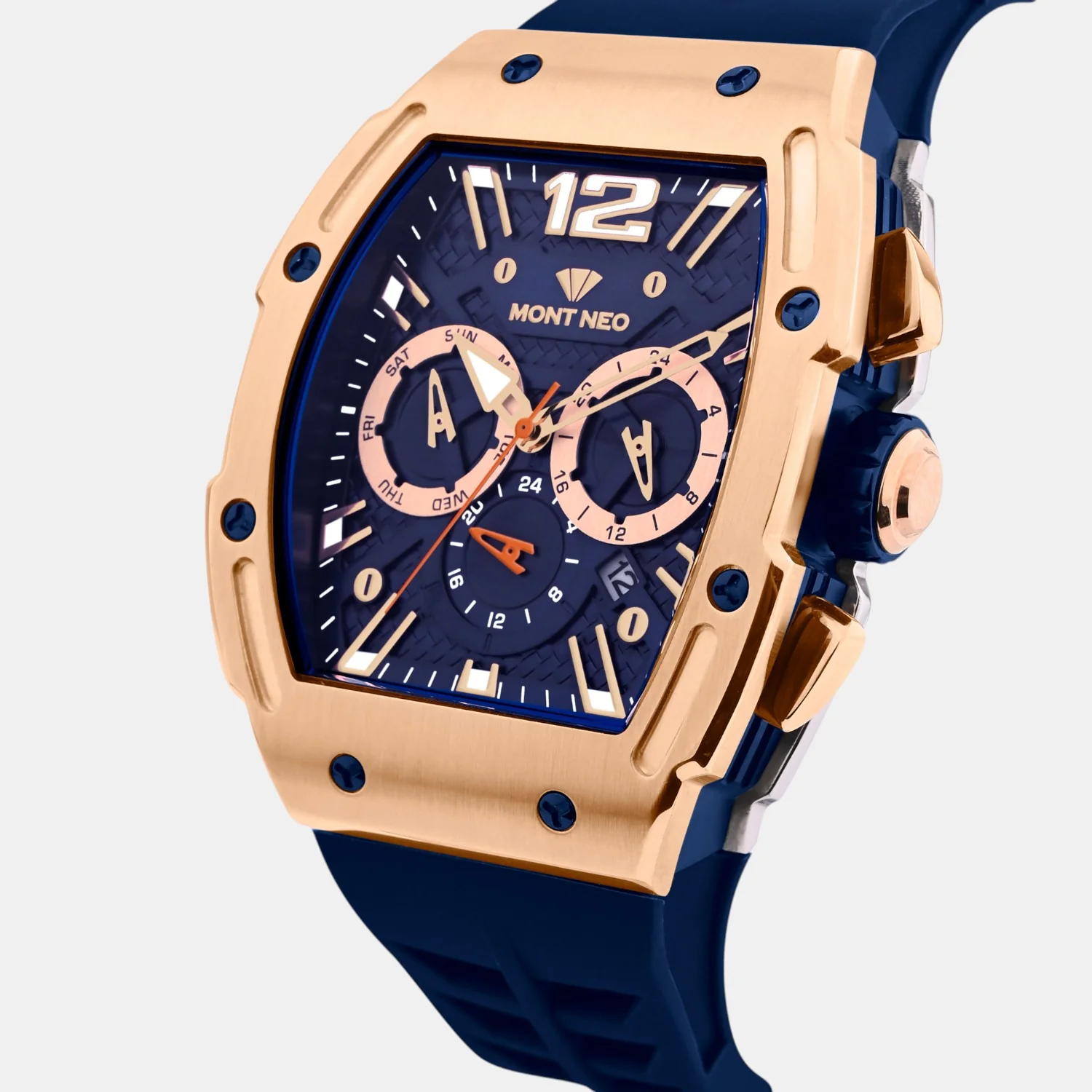 Men Quartz Blue Dial Multi-Function Silicone Watch G1061C-P3305 - Image 3
