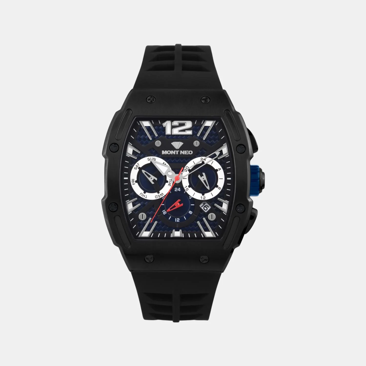 Men Quartz Blue Dial Multi-Function Silicone Watch G1061C-P4405 - Image 2