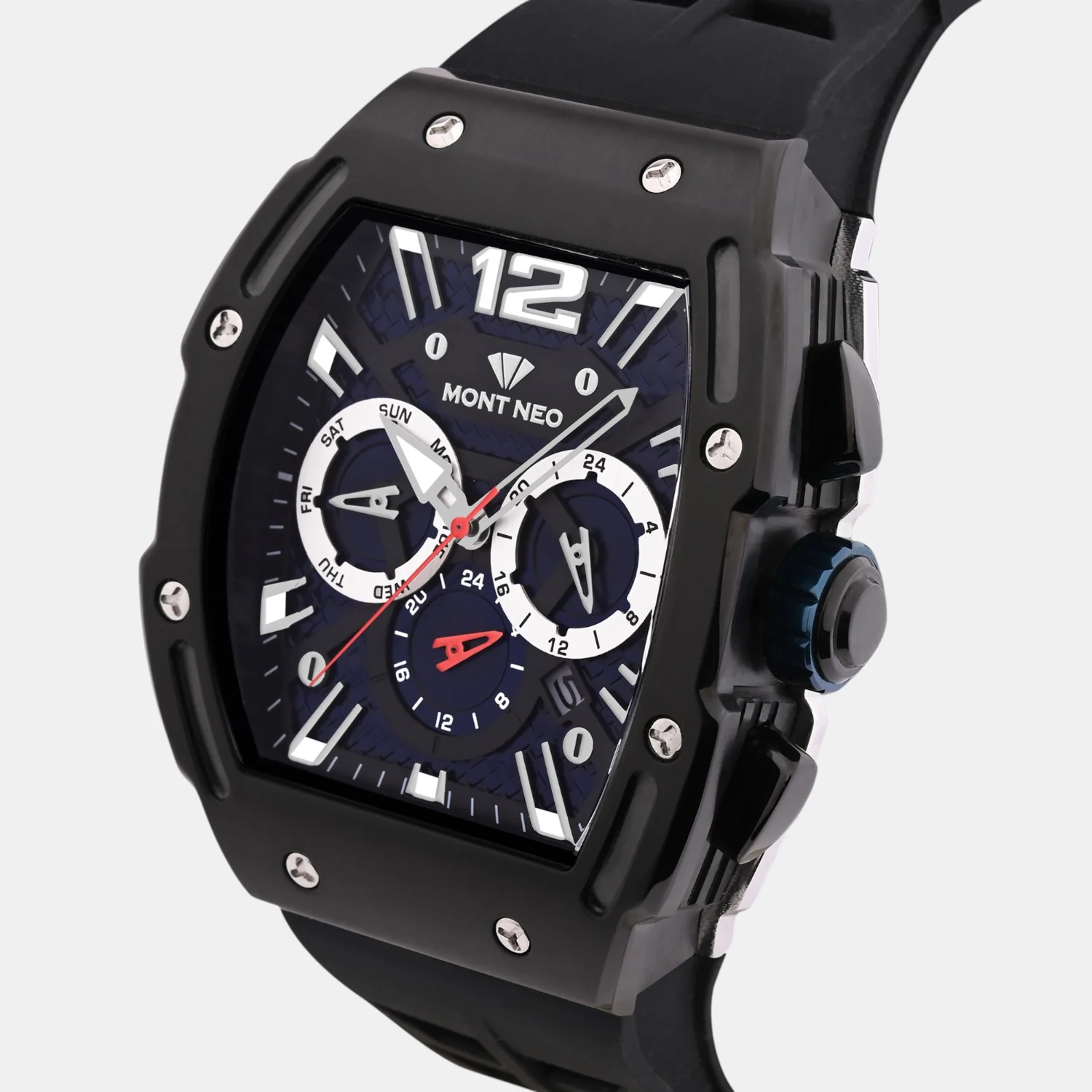 Men Quartz Blue Dial Multi-Function Silicone Watch G1061C-P4405 - Image 4