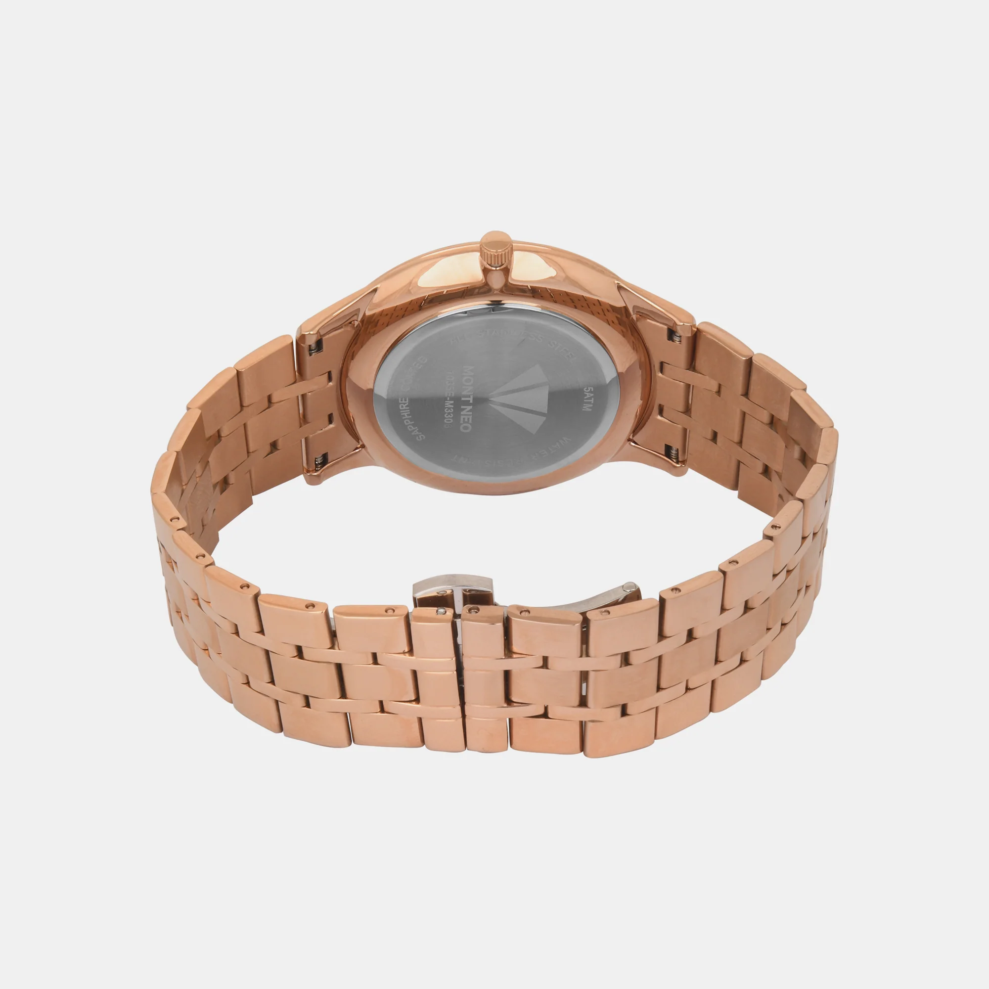 Men Quartz Brown Dial Analog Stainless Steel Watch 1035E-M3306 - Image 4