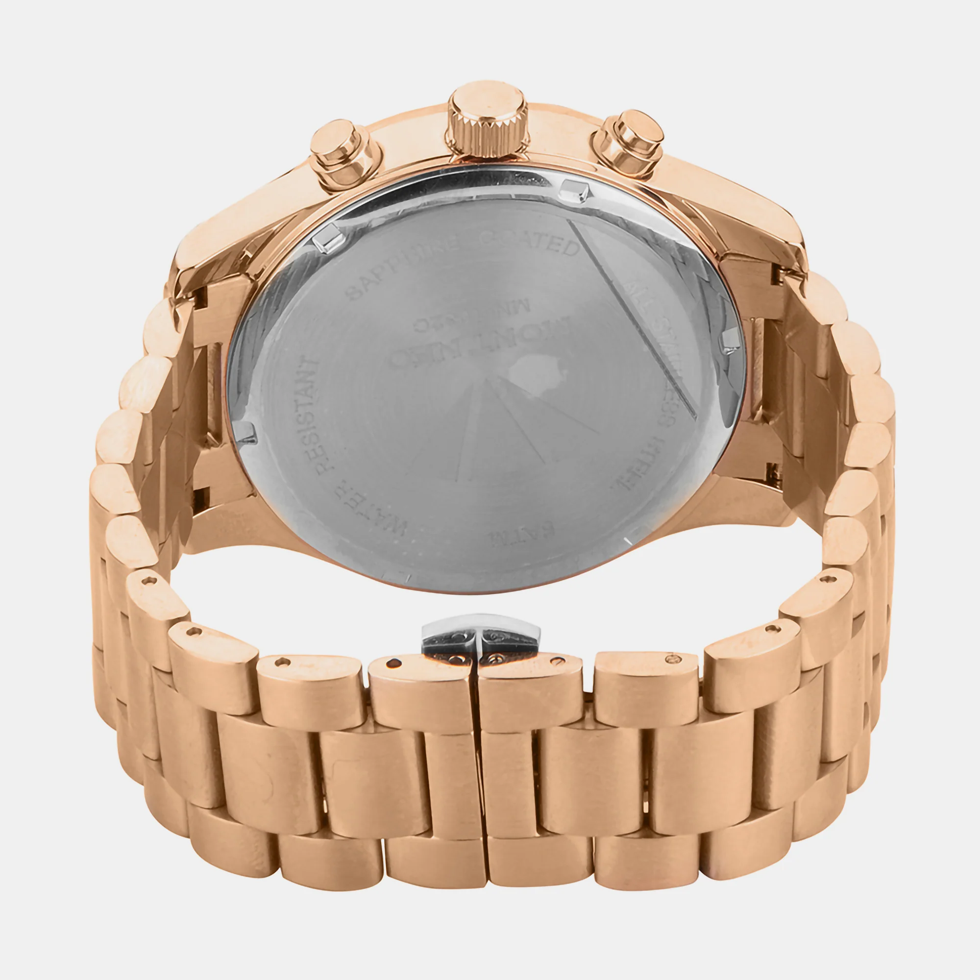 Men Quartz Brown Dial Chronograph Stainless Steel Watch 1032C-M3306 - Image 3