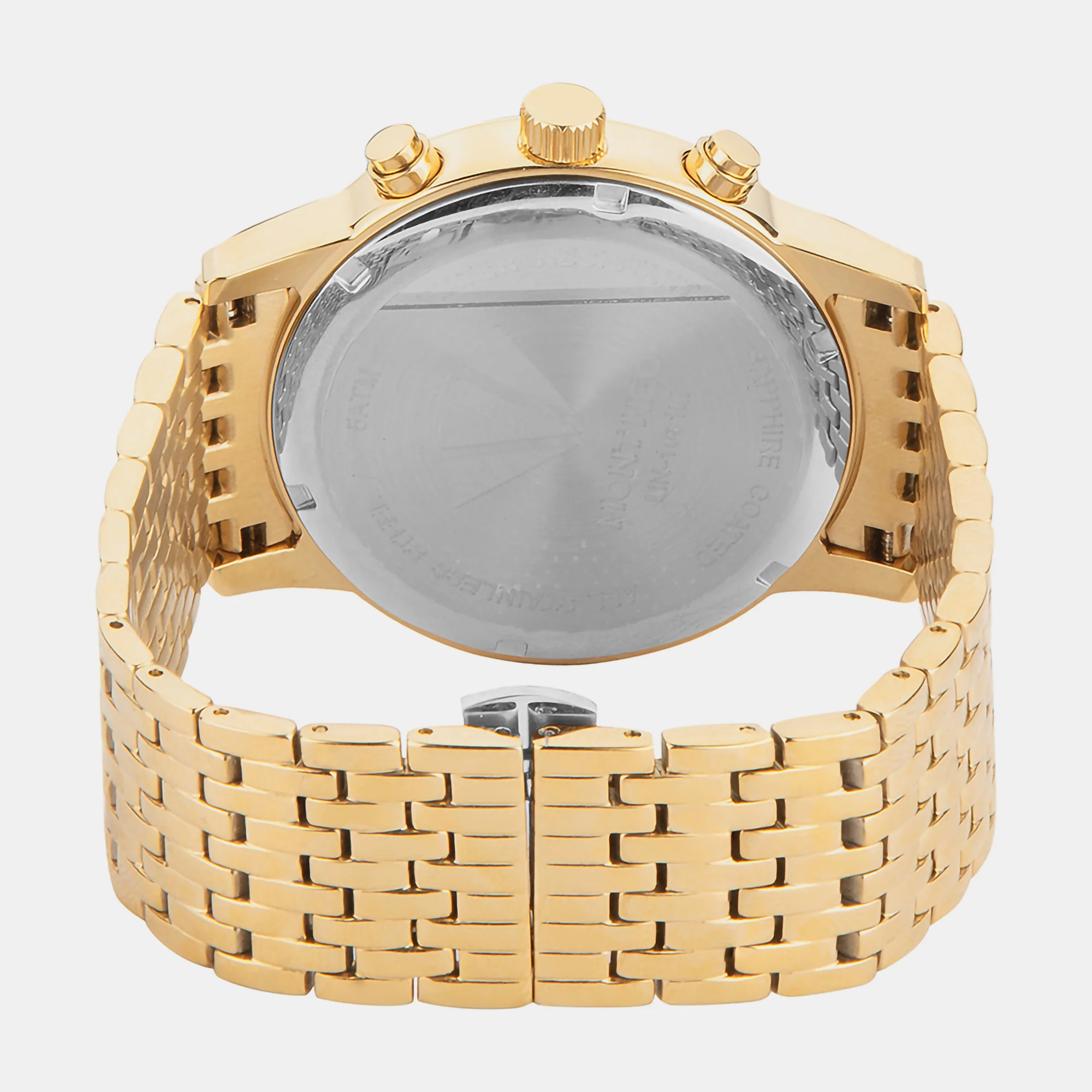 Men Quartz Champagne Dial Chronograph Stainless Steel Watch 1031M-M2208 - Image 3