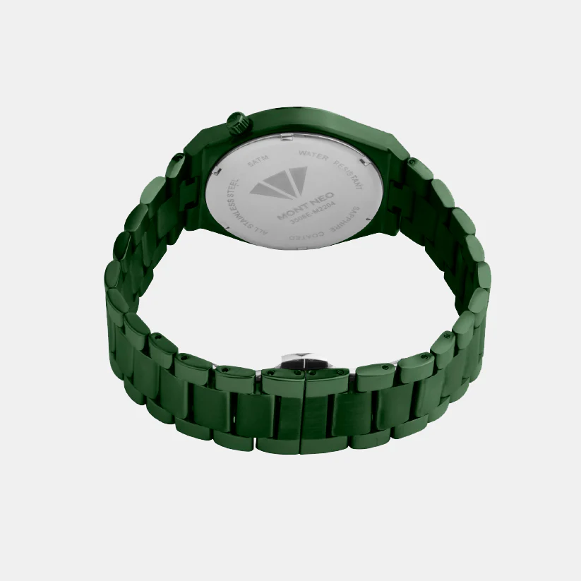 Men Quartz Green Dial Analog Metal Watch 3506E-M101014 - Image 5