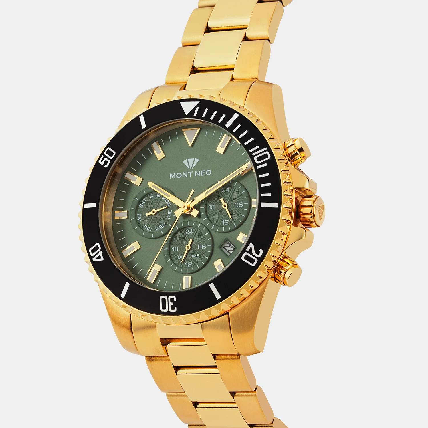 Men Quartz Green Dial Multi-Function Metal Watch 3508M-M2214 - Image 3