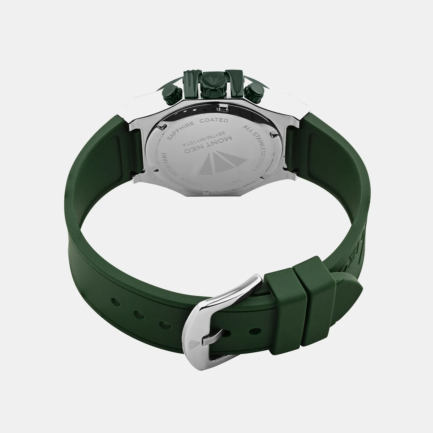 Men Quartz Green Dial Multi-Function Silicone Watch 3517M-M11014 - Image 4