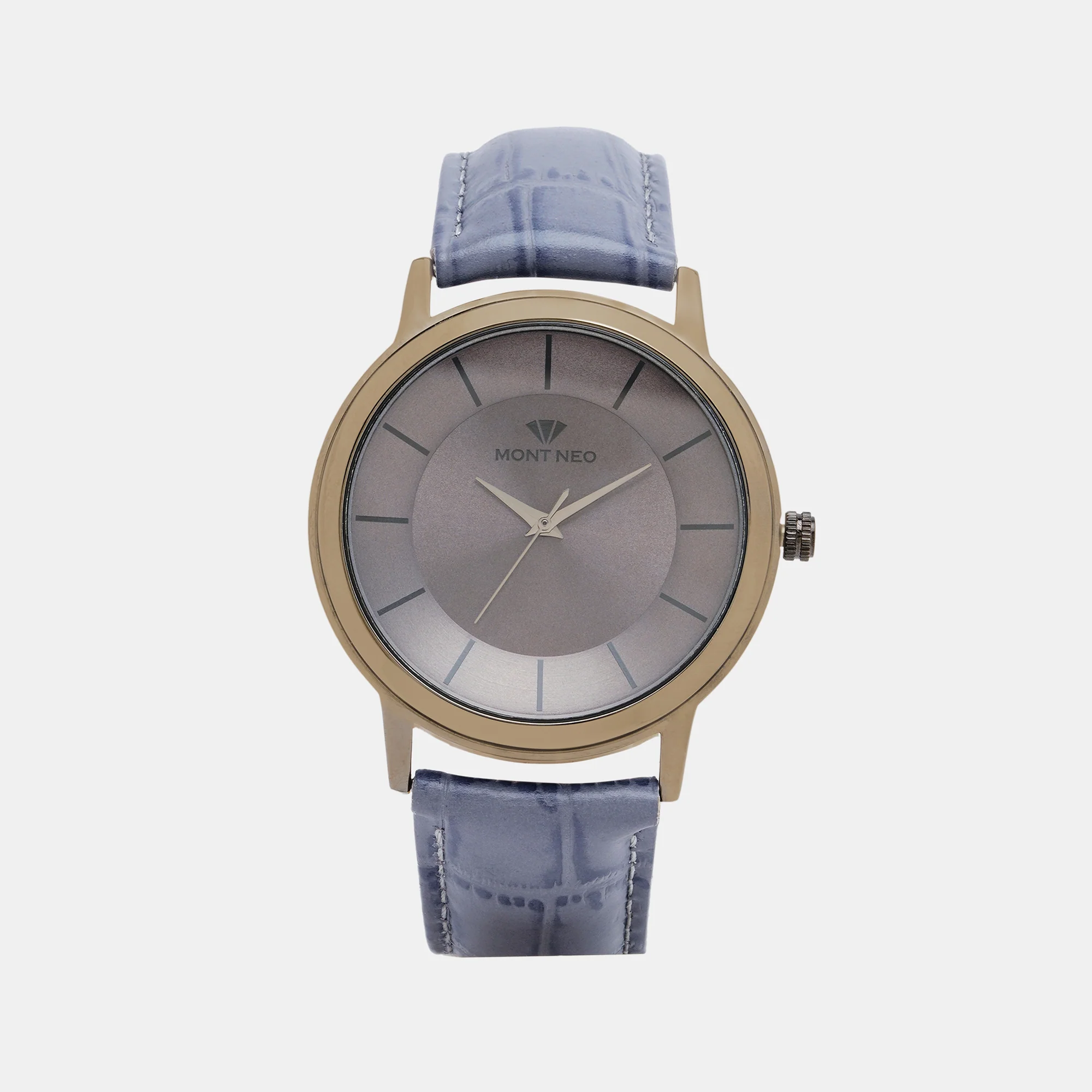 Men Quartz Grey Dial Analog Leather Watch 8003T-L8815 - Image 2
