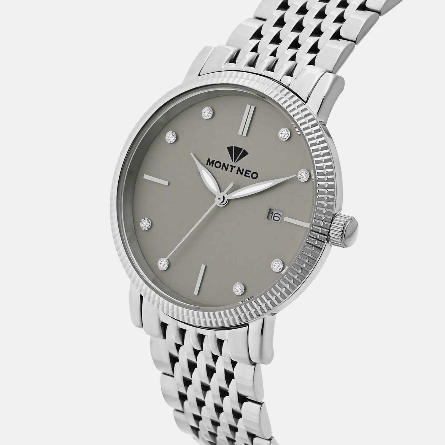 Men Quartz Grey Dial Analog Metal Watch 8506E-M1115 - Image 2