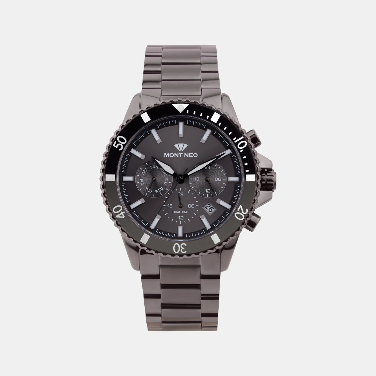 Men Quartz Gun Dial Multi-Function Metal Watch 3510M-M8416 - Image 2