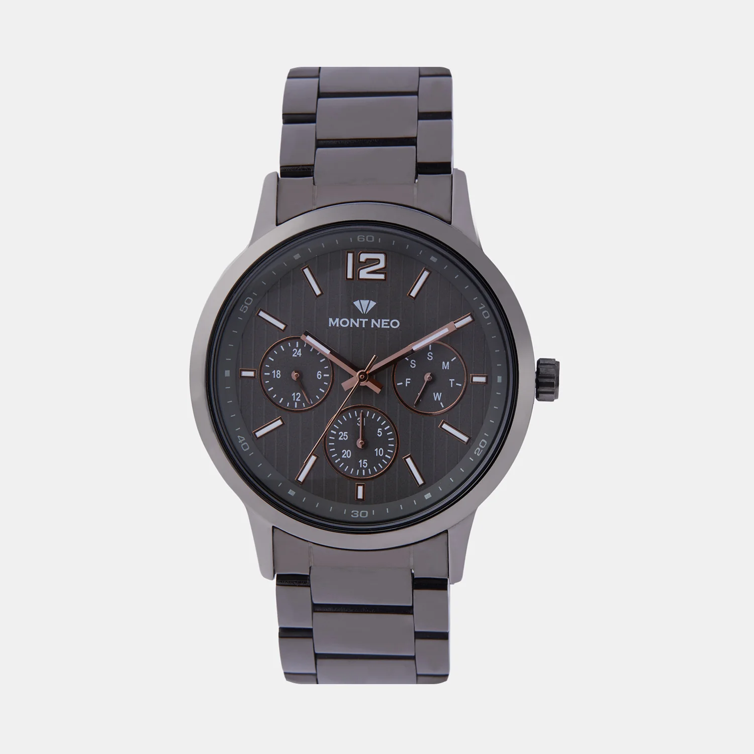 Men Quartz Gun Dial Multi-Function Metal Watch 8008M-L8816