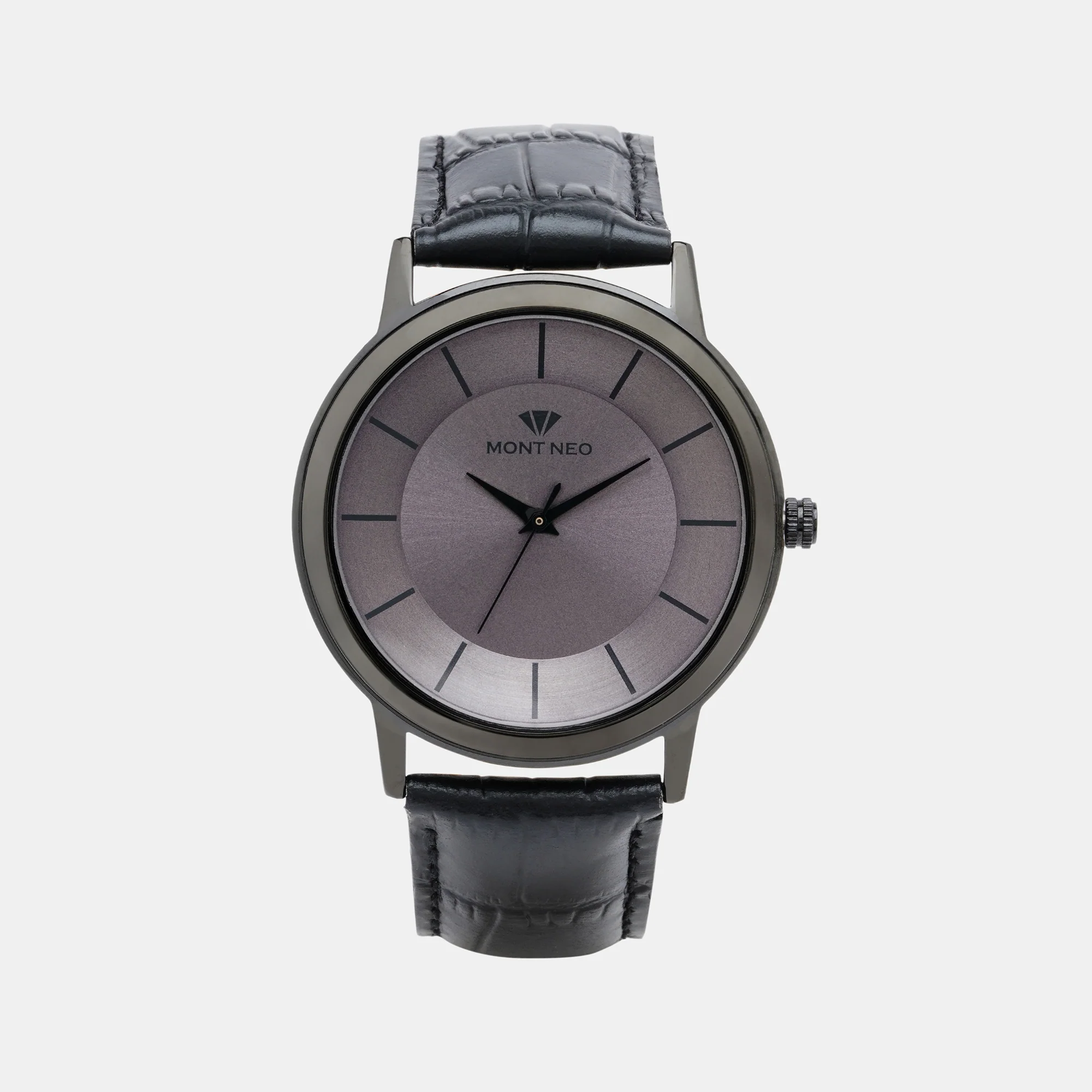 Men Quartz Silver Dial Analog Leather Watch 8003T-L4416 - Image 2