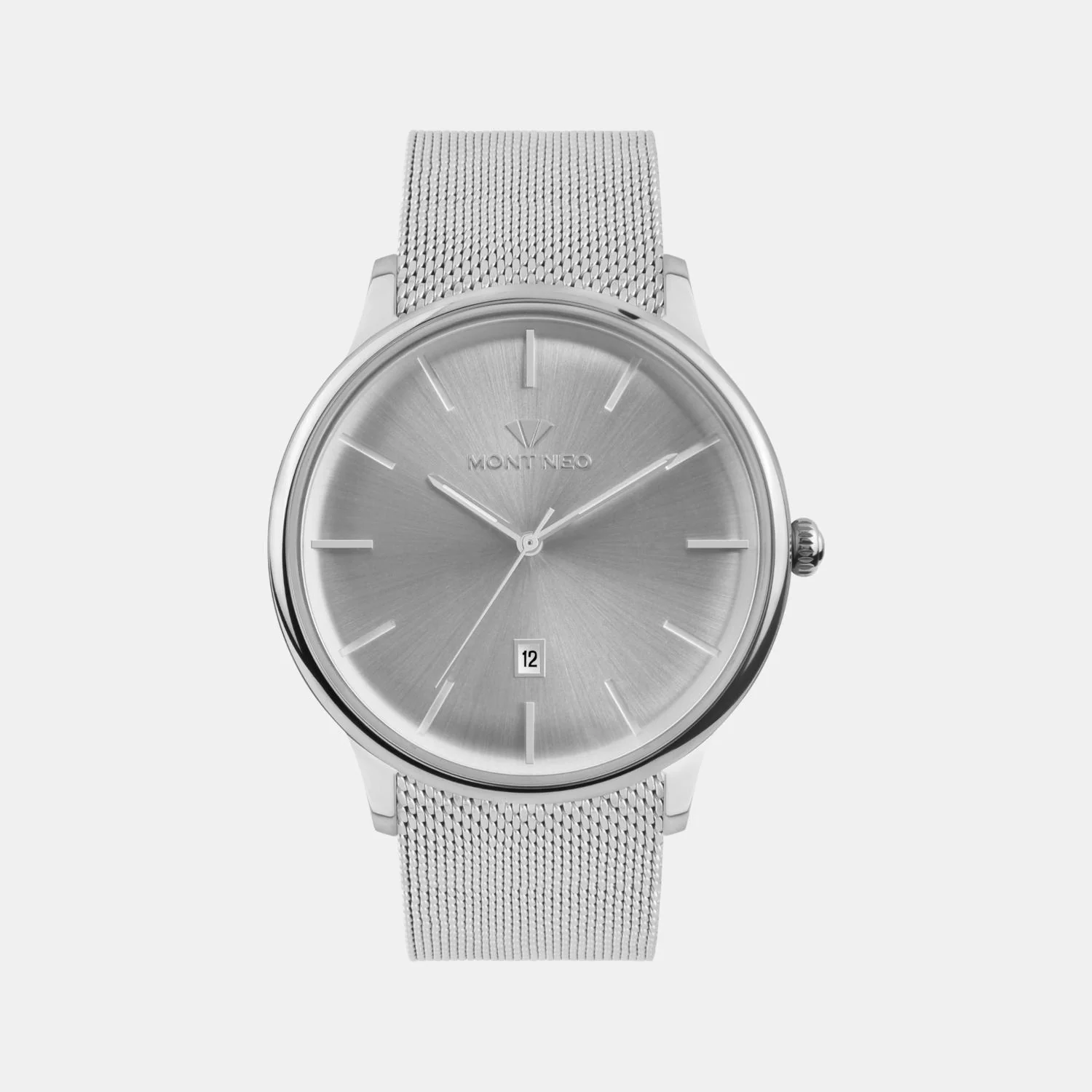 Men Quartz Silver Dial Analog Mesh Watch G1052E-B1103 - Image 2