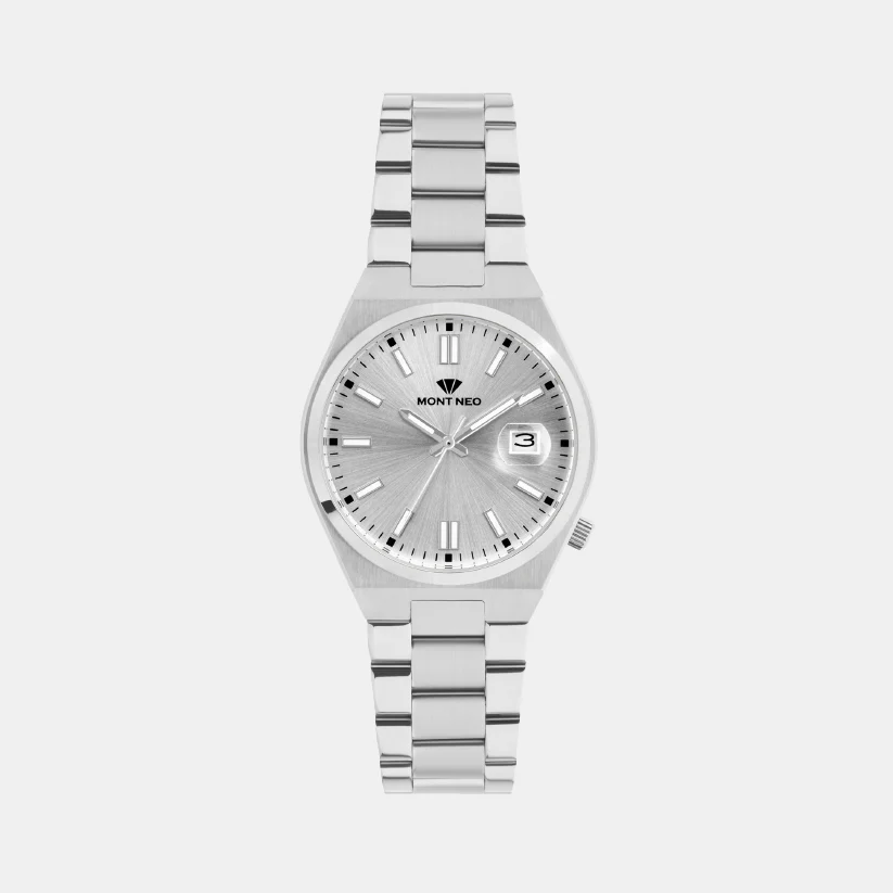 Men Quartz Silver Dial Analog Metal Watch 3506E-M1103 - Image 2