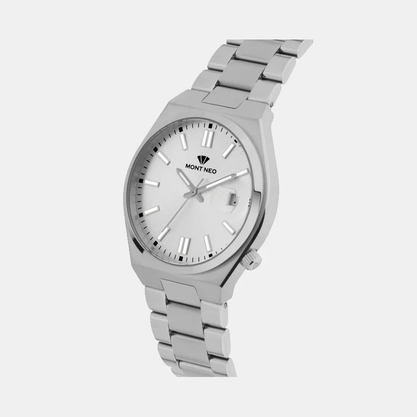 Men Quartz Silver Dial Analog Metal Watch 3506E-M1103 - Image 3