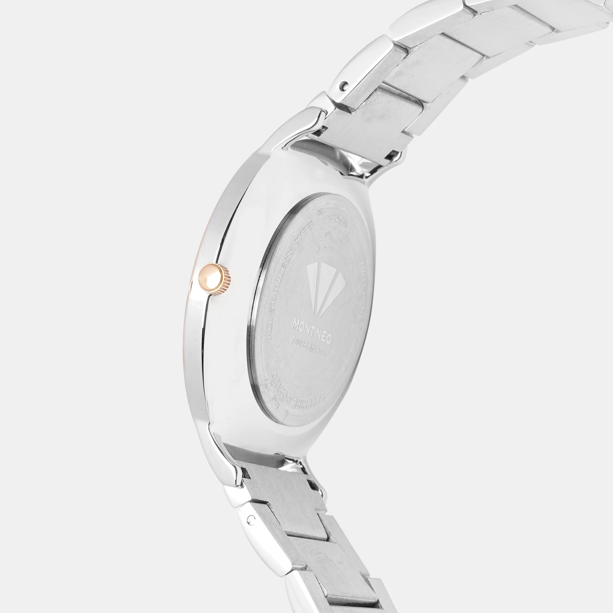 Men Quartz Silver Dial Analog Stainless Steel Watch 7009E-M1303 - Image 4