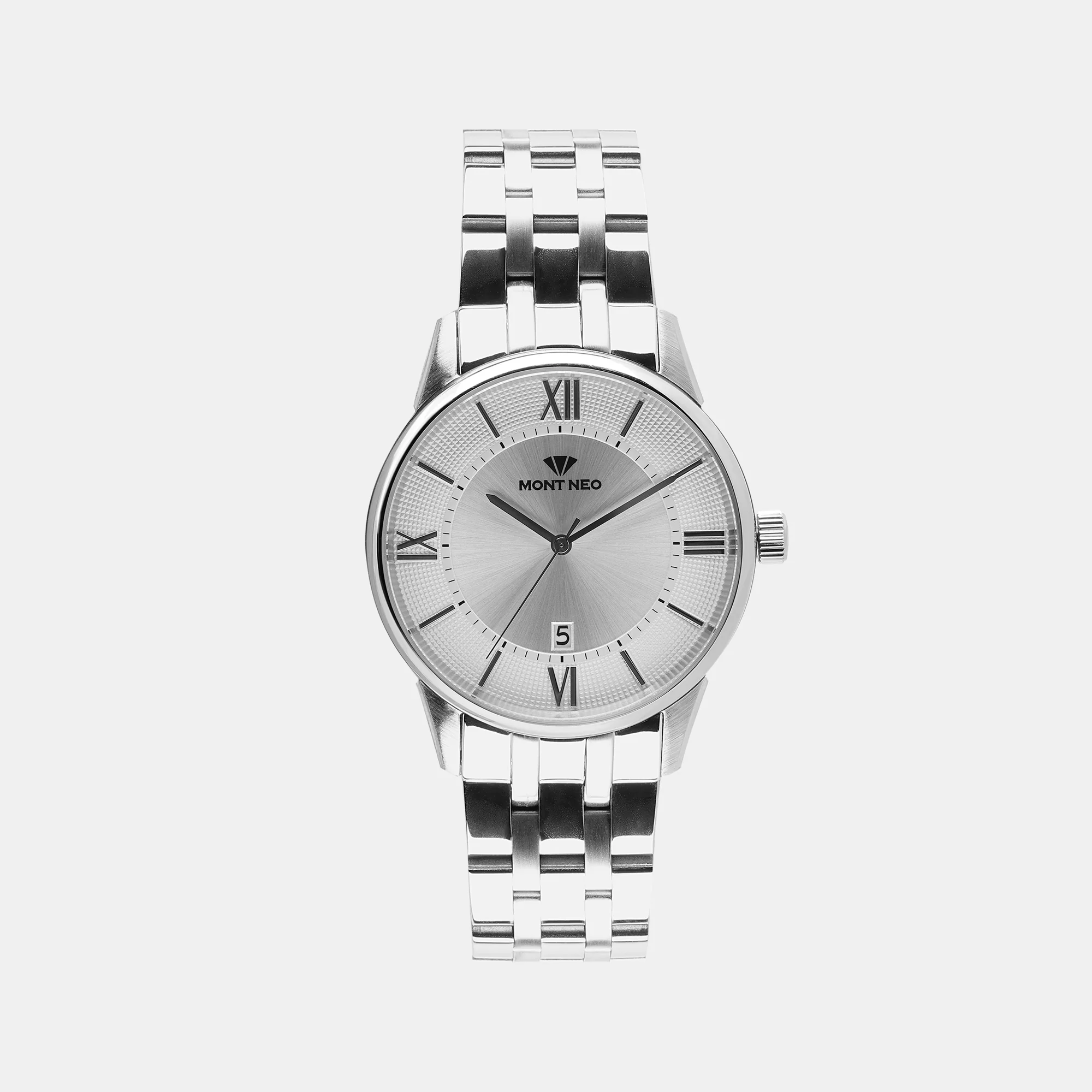 Men Quartz Silver Dial Analog Stainless Steel Watch 7019E-M1103 - Image 2