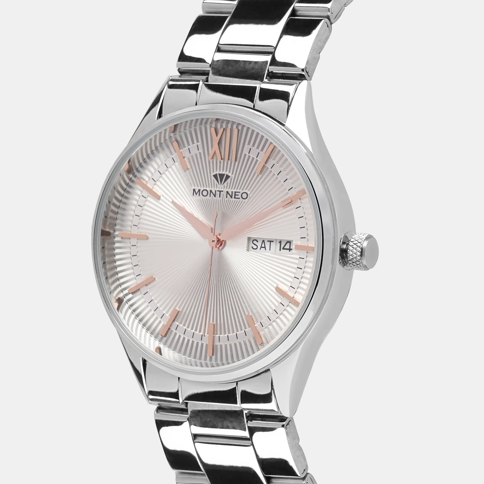 Men Quartz Silver Dial Analog Stainless Steel Watch 8007T-M1103 - Image 3