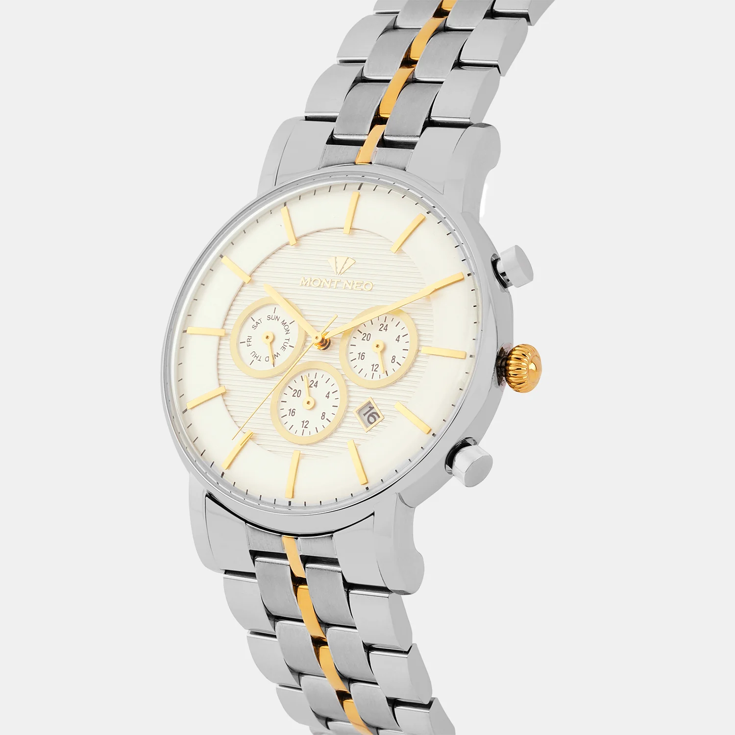 Men Quartz Silver Dial Multi-Function Metal Watch 1055C-M1103 - Image 3
