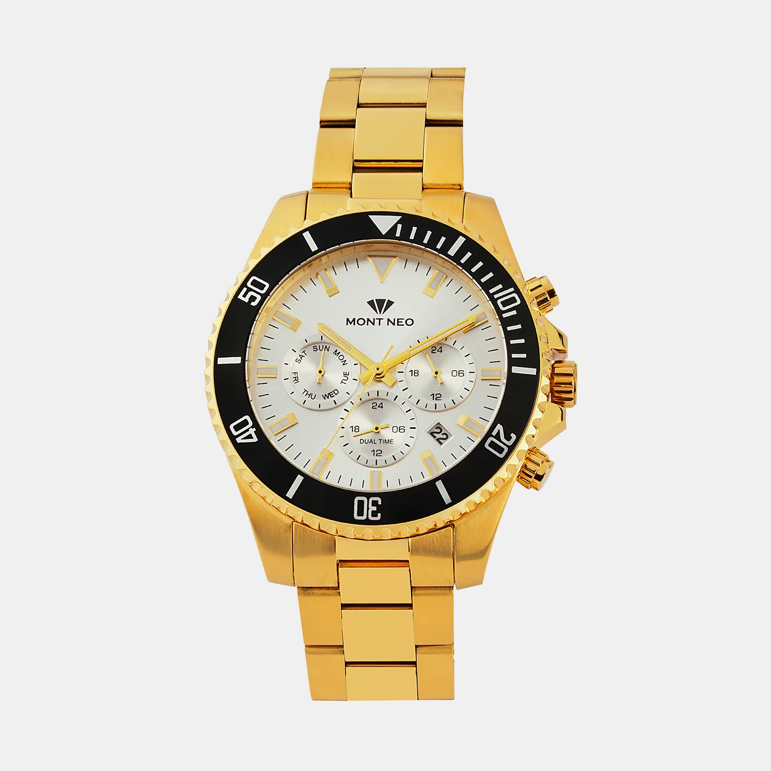 Men Quartz Silver Dial Multi-Function Metal Watch 3508M-M2203 - Image 2