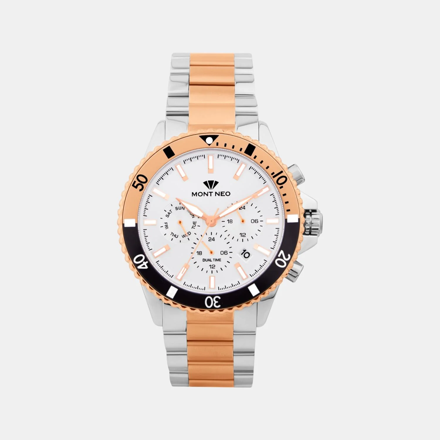 Men Quartz Silver Dial Multi-Function Metal Watch 3510M-M1403 - Image 2