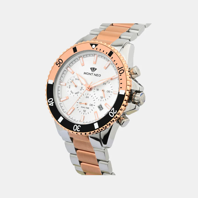 Men Quartz Silver Dial Multi-Function Metal Watch 3510M-M1403 - Image 3