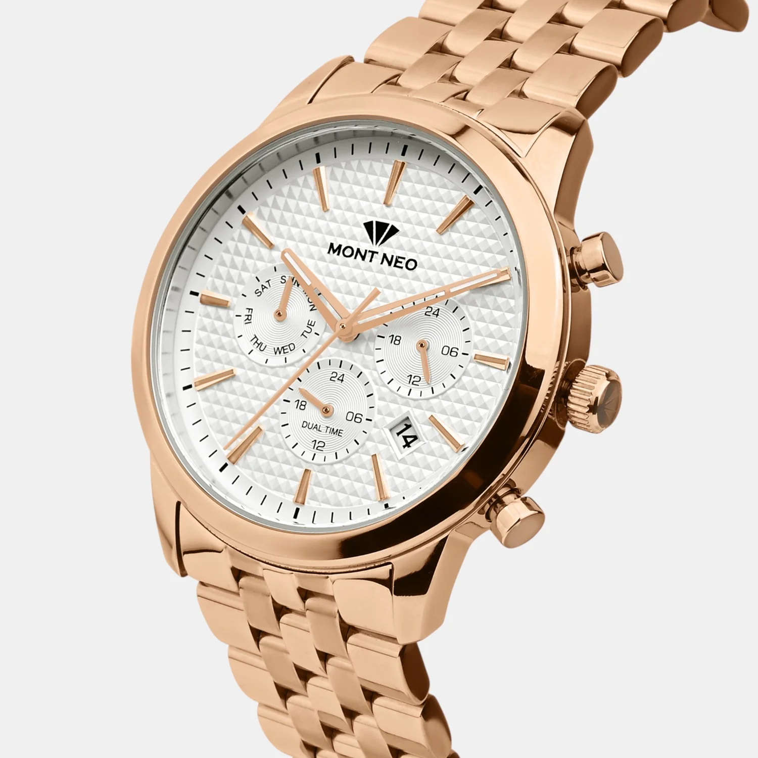 Men Quartz Silver Dial Multi-Function Stainless Steel Watch 3518M-M3303 - Image 2