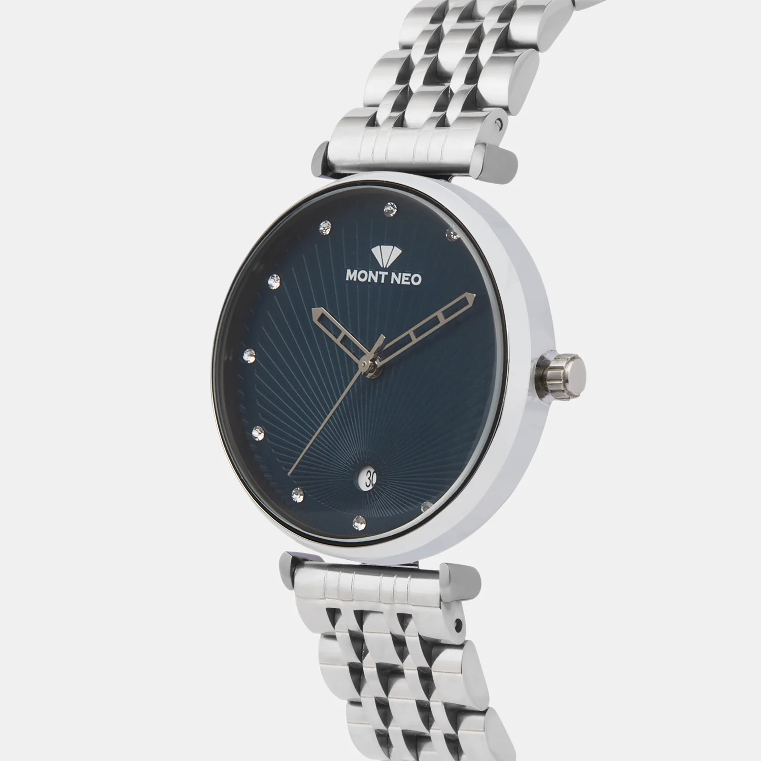 Women Quartz Blue Dial Analog Metal Watch 9010E-M1105 - Image 2