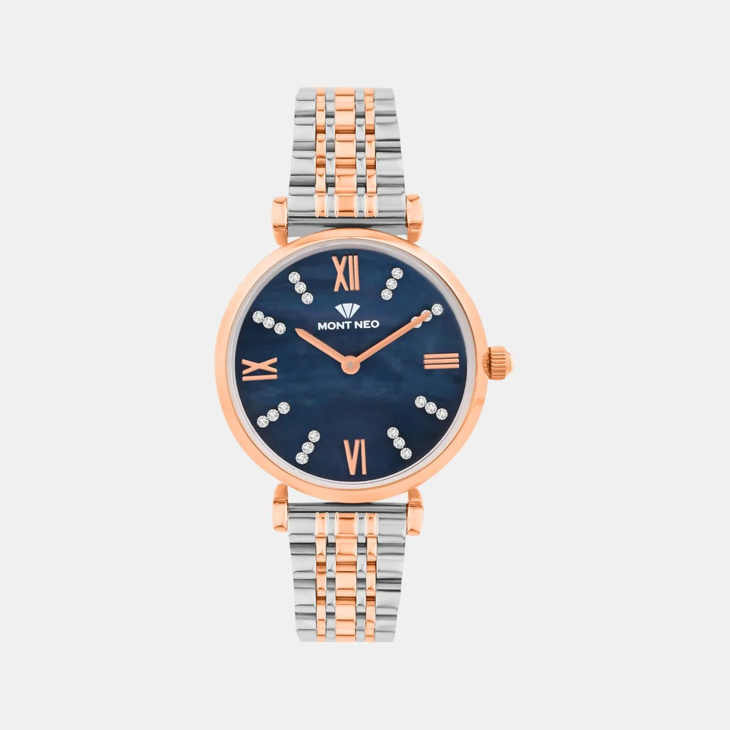 Women Quartz Blue Dial Analog Stainless Steel Watch 4515B-M1305