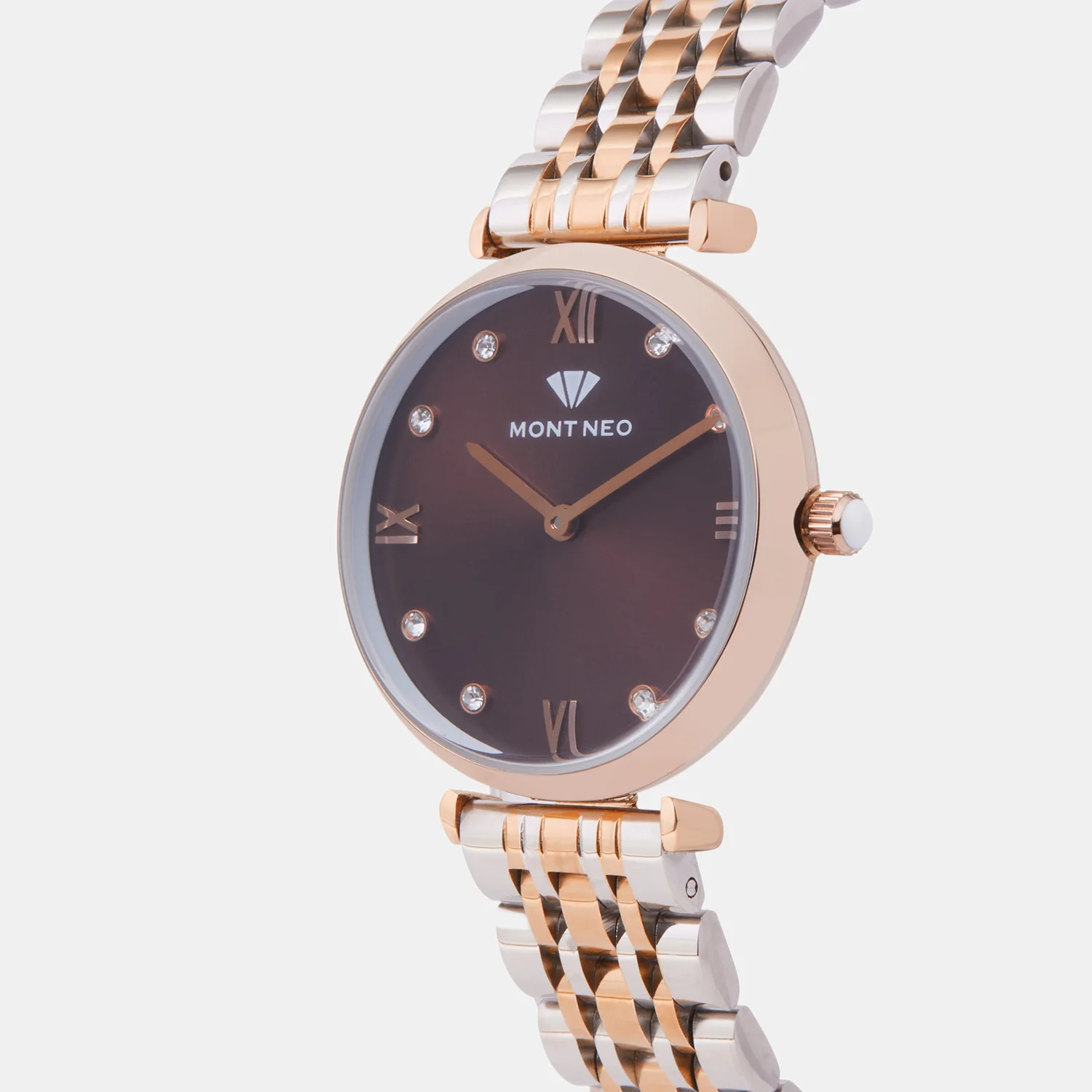 Women Quartz Brown Dial Analog Metal Watch 4503T-M1306 - Image 3