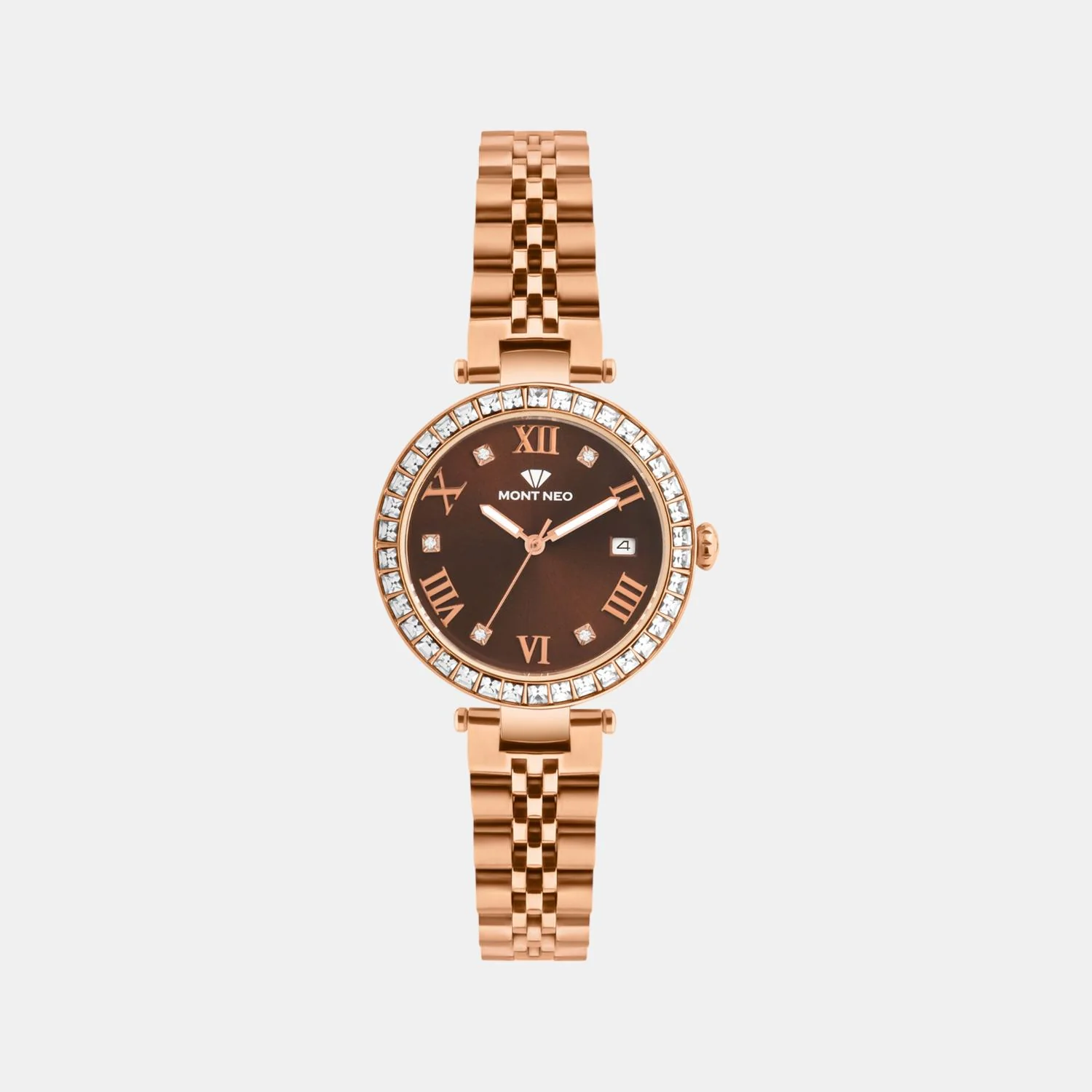 Women Quartz Brown Dial Analog Stainless Steel Watch 4505E-M3306 - Image 2