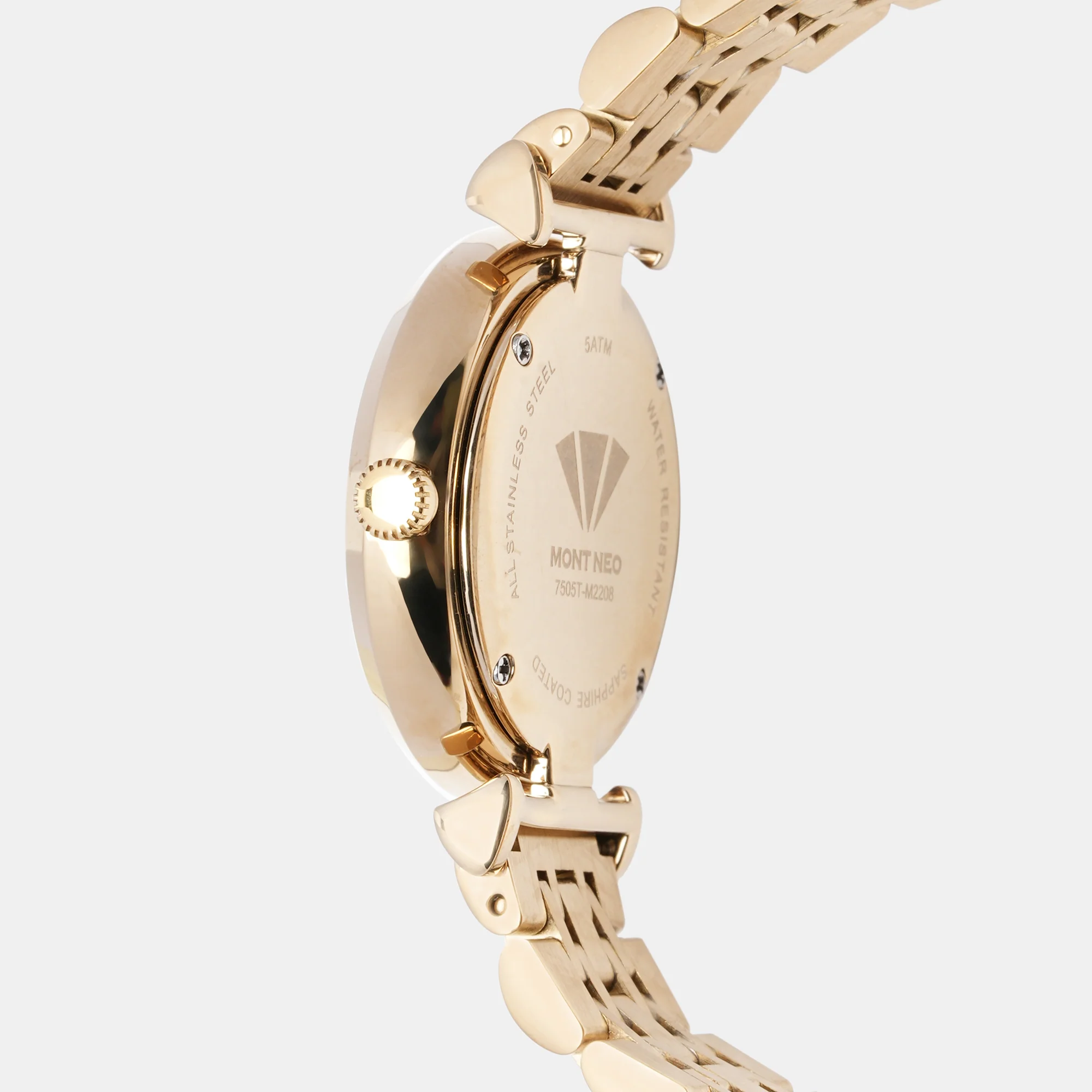Women Quartz Gold Dial Analog Stainless Steel Watch 7505T-M2208 - Image 4