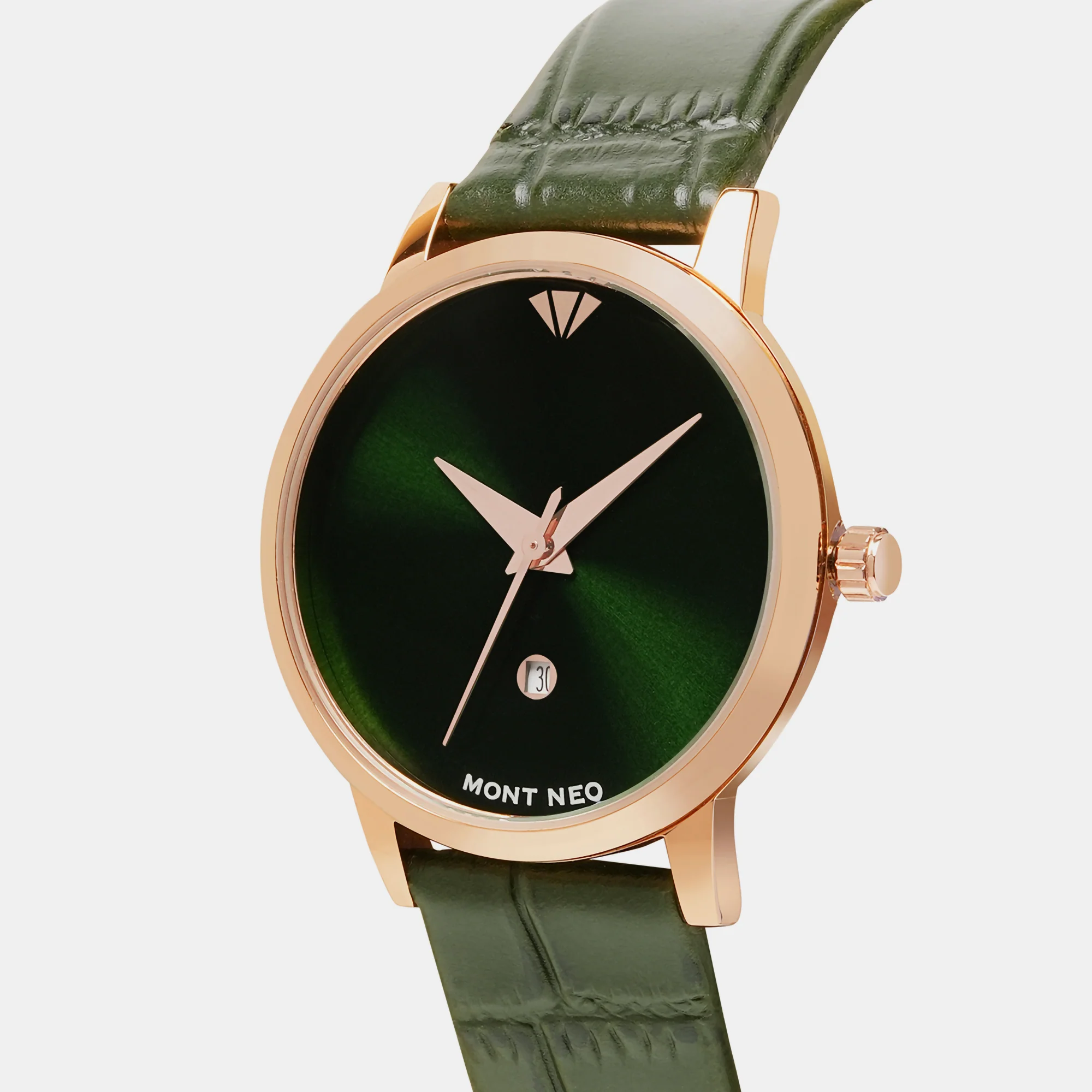 Women Quartz Green Dial Analog Leather Watch L1034E-L3314 - Image 3