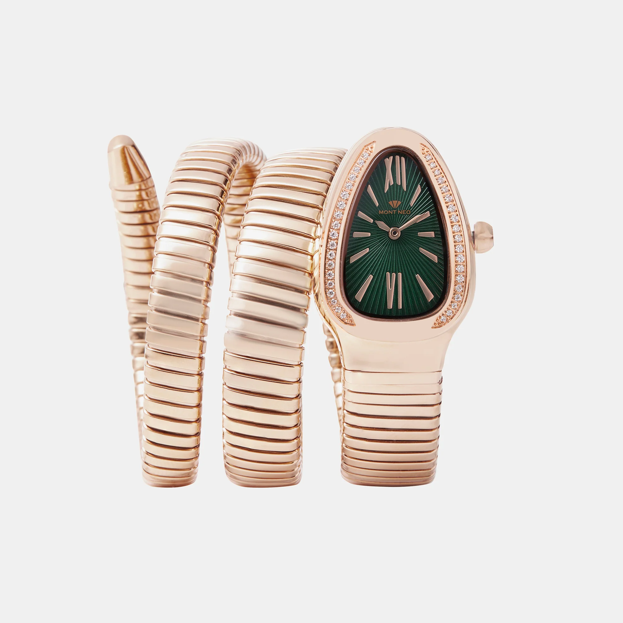 Women Quartz Green Dial Analog Stainless Steel Watch 9011B-M3314