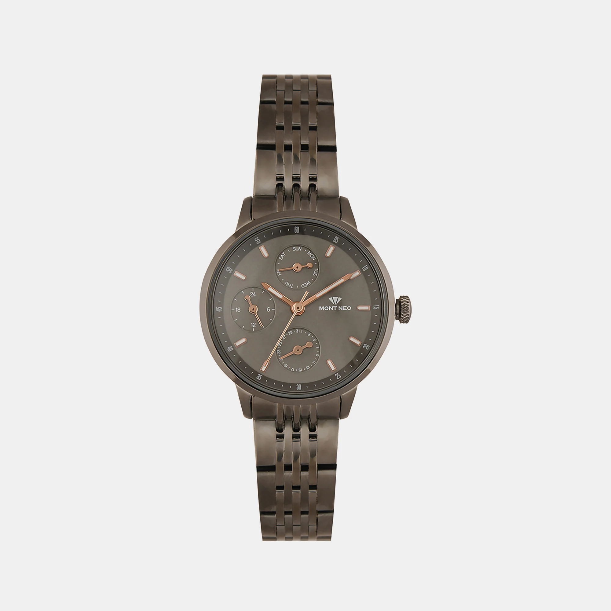 Women Quartz Grey Dial Chronograph Stainless Steel Watch L7005M-M7715