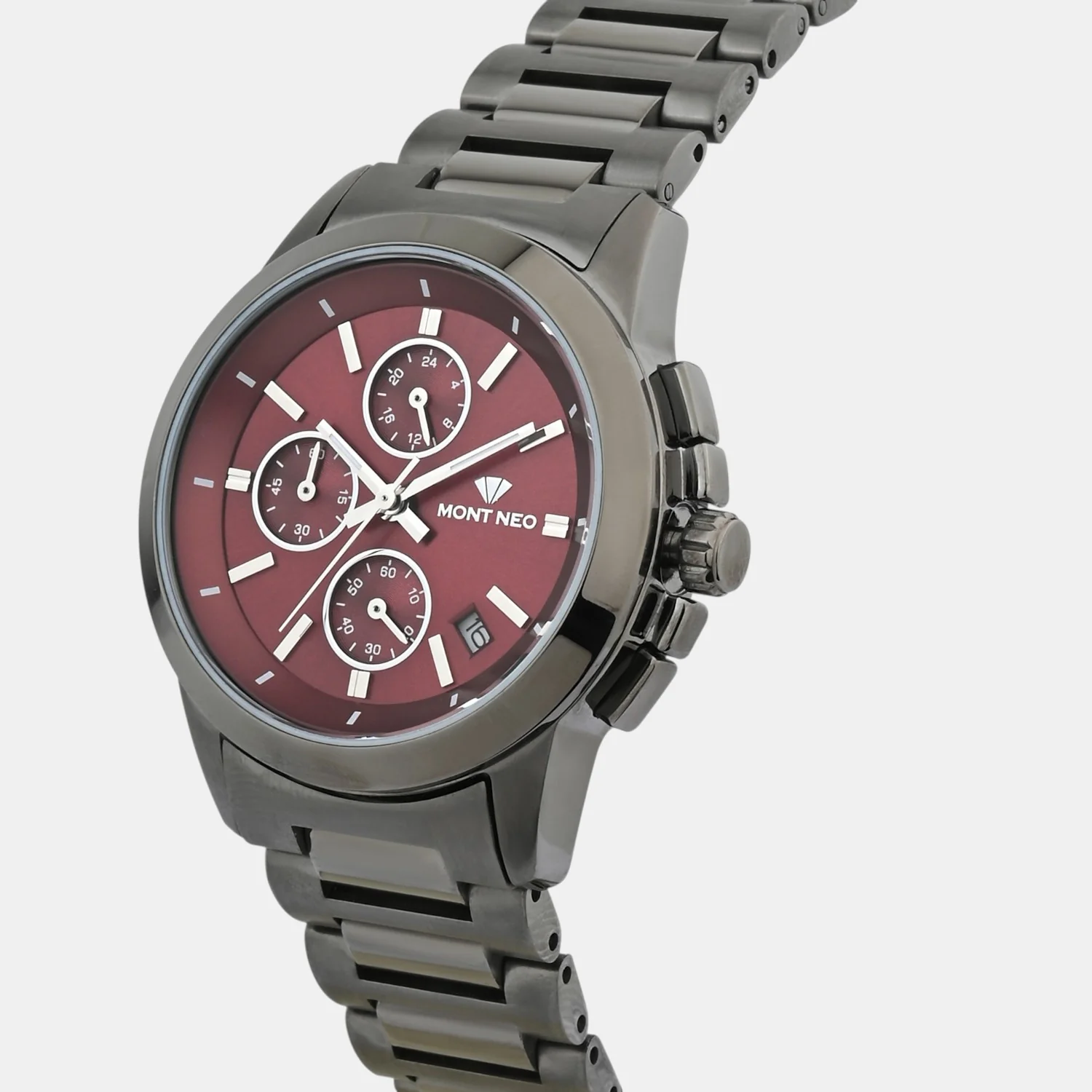 Women Quartz Red Dial Multi-Function Stainless Steel Watch L1051C-M8812 - Image 2